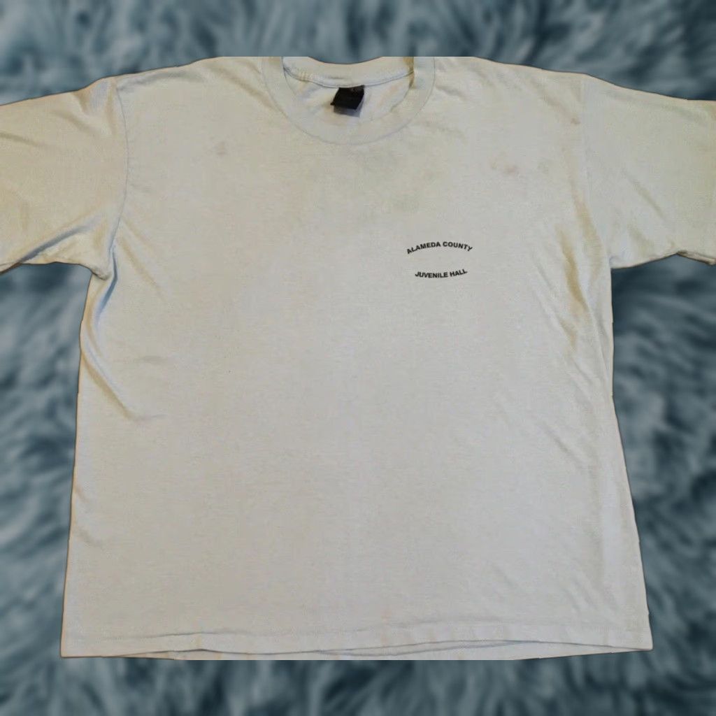 Vintage VINTAGE Alameda County Juvenile Hall Inmate Shirt 3XL Blue Distressed 90s Grunge Prison USA Mens T-Shirt Size US XXL / EU 58 / 5 - 1 Thumbnail
