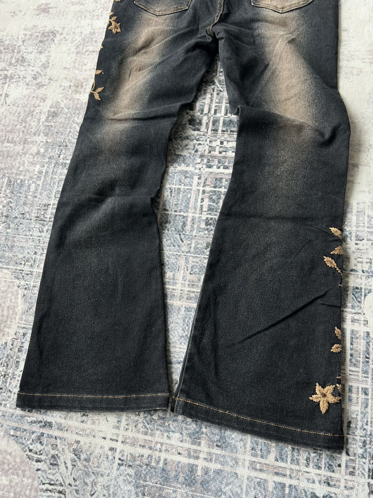 If Six Was Nine Y2k Flared Cox Embroidery Flower Pants Size US 28 / EU 44 - 8 Thumbnail
