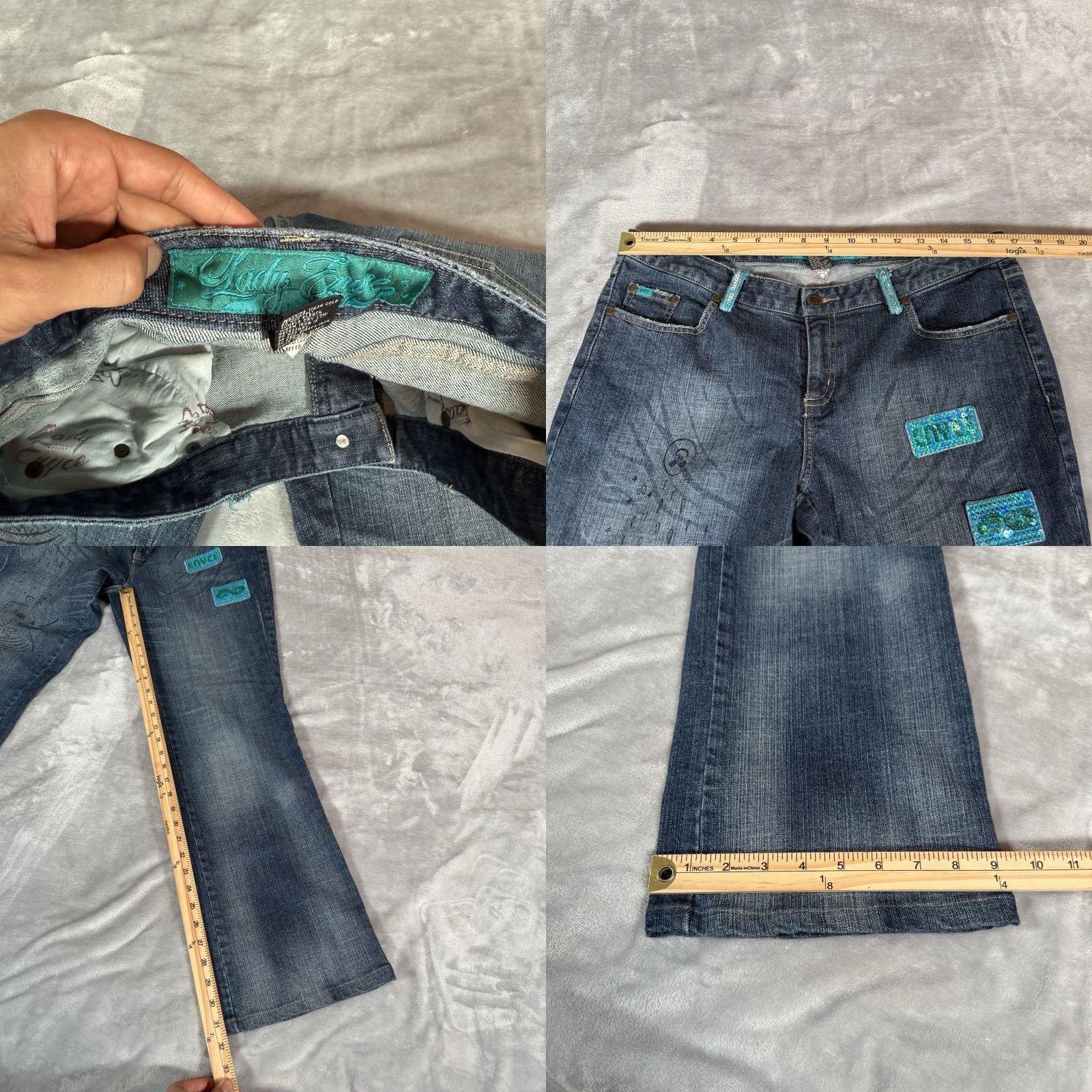 Enyce VINTAGE Enyce Jeans Womens 32x32 Baggy Straight 5-Pocket Denim Blue Hip Hop Style Size 32 Womens Size 24" / US 00 / IT 34 - 8 Thumbnail