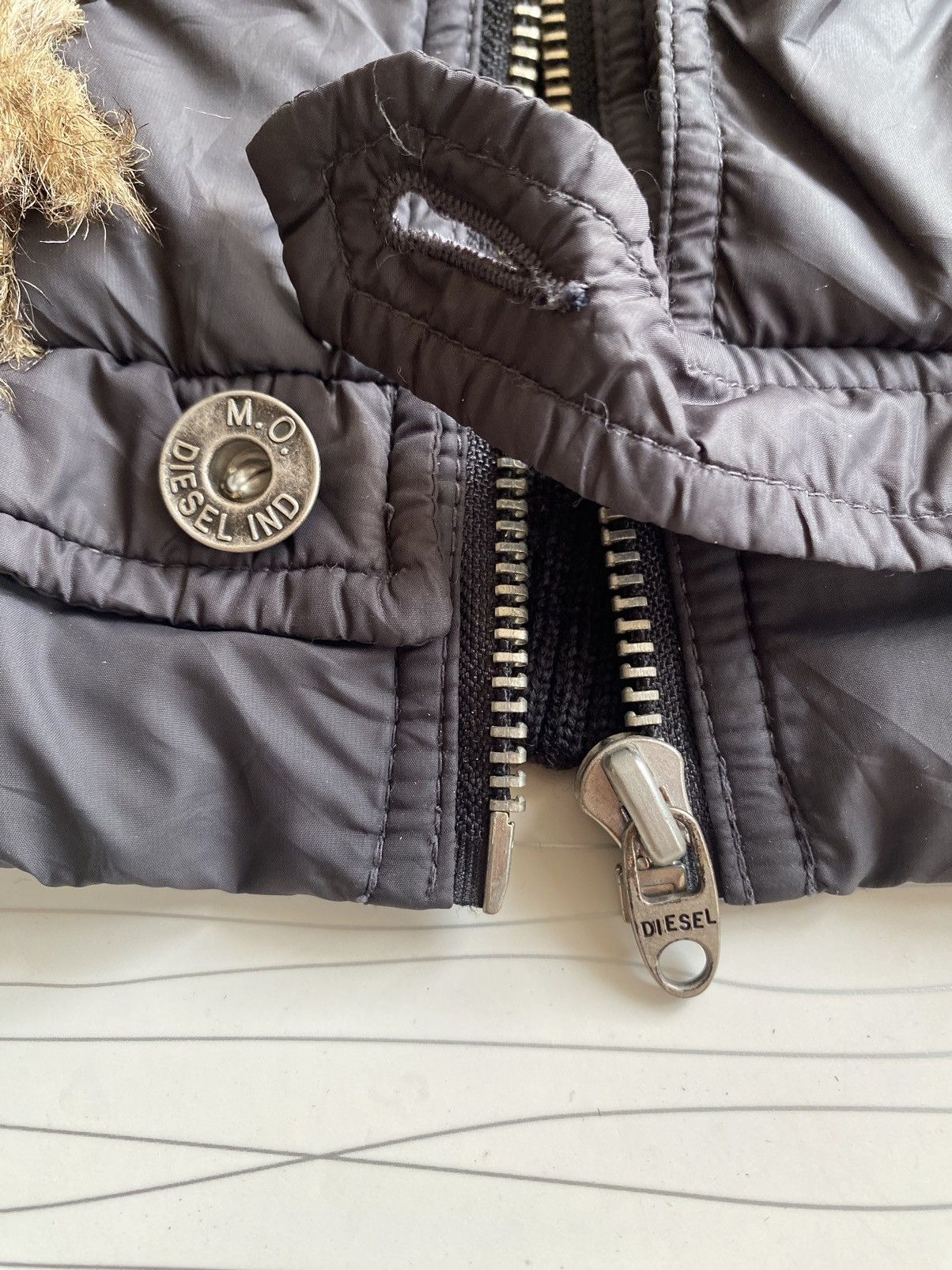 Diesel × Le Grande Bleu (L.G.B.) 2000s DIESEL FAUX FUR BOMBER Y2K JACKET Size US XXS / EU 40 - 11 Thumbnail