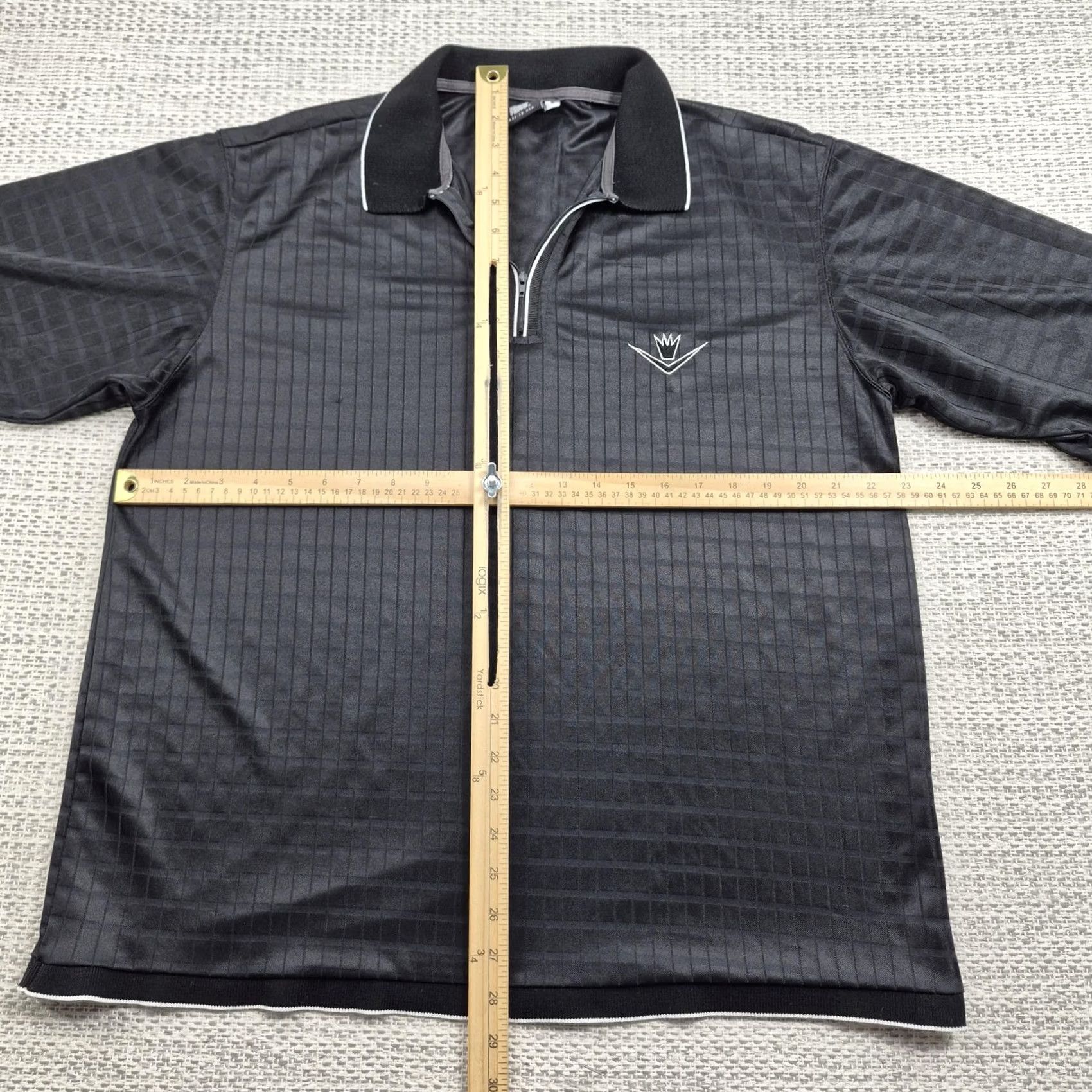 Vintage Rollin Hard Polo Shirt Mens L Black Check 1/4 Zip Jersey Knit Casual USA Polo Short Sleeve Size US L / EU 52-54 / 3 - 7 Thumbnail