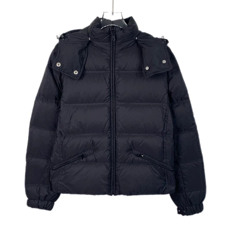 Prada Prada Size 38 Black triangle hooded zipper down jacket 250 Size US XXS / EU 40 - 1 Thumbnail