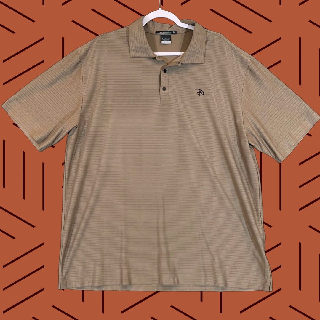Vintage TIGER WOODS Polo Shirt Mens XL Brown Disney Epcot Golf Shirt S/S Platinum Snap Size US XL / EU 56 / 4 - 1 Thumbnail