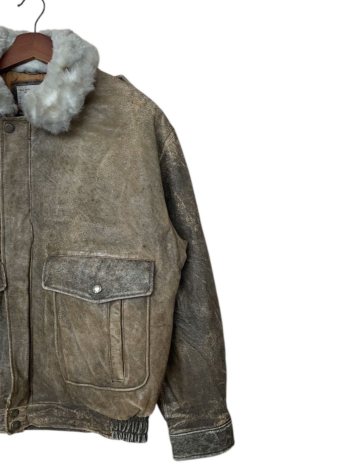 Vintage Vintage Brand Brunati Fur Leather Military Jacket 1990s Size US M / EU 48-50 / 2 - 6 Thumbnail