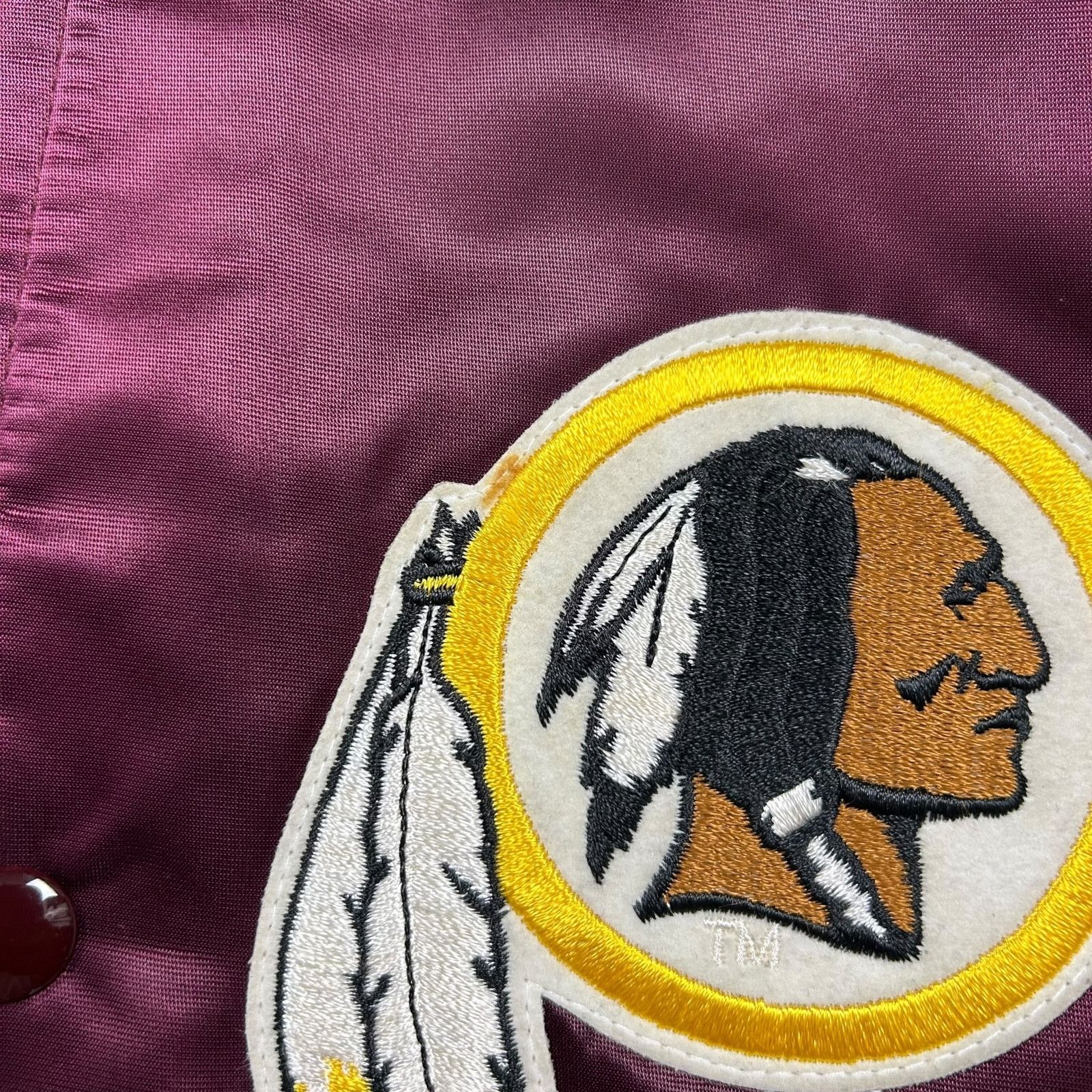 NFL 90s WASHINGTON REDSKINS LOCKER LINE SATIN JACKET SPELL OUT Size US M / EU 48-50 / 2 - 7 Thumbnail
