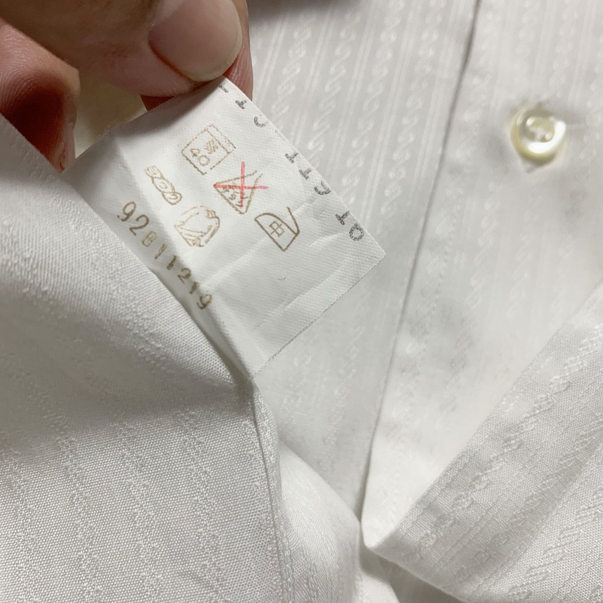 Yves Saint Laurent Vintage Yves Saint Laurent Mens Dobby Stripe Shirt Size US M / EU 48-50 / 2 - 6 Thumbnail