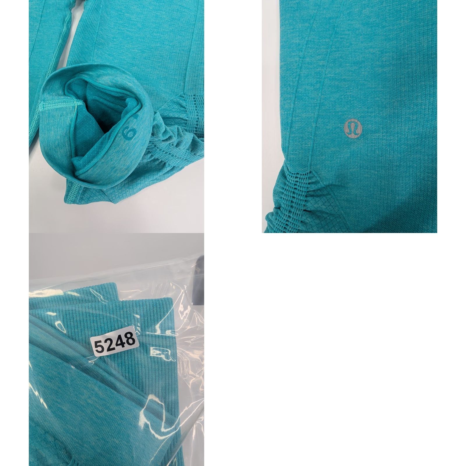 Lululemon Lululemon Flow & Go Cropped Leggings Teal Bali Breeze Seamless Size 6 W6HAVS Size 28" / US 6 / IT 42 - 8 Thumbnail