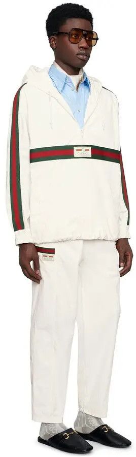 Gucci oc11z1025 Cotton Canvas Pant With Gucci Label in White Size US 28 / EU 44 - 2 Thumbnail