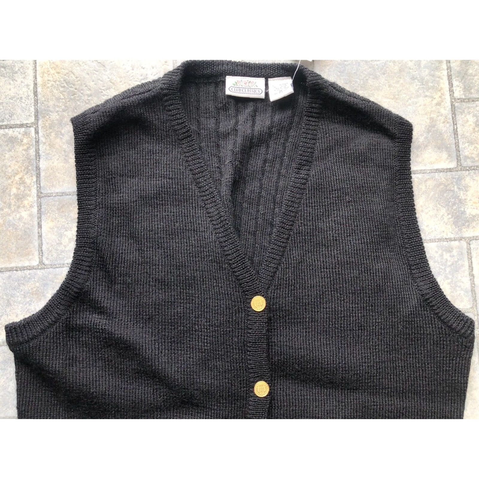 Vintage NWT Club Classics Vest Wool Acrylic Size M Black Womens Size M / US 6-8 / IT 42-44 - 7 Thumbnail