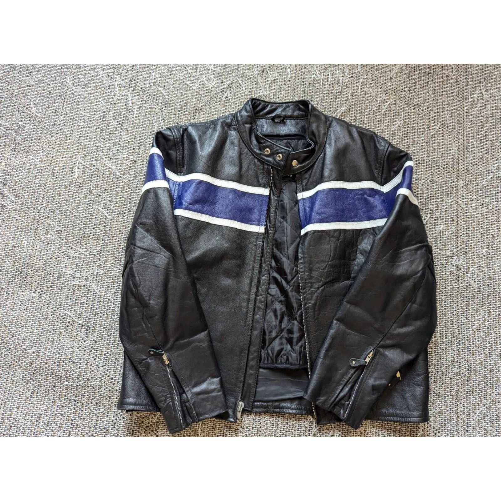 Vintage VINTAGE Harley Motorcycle Jacket 2XL Black Leather Cafe Racer Striped Cowhide Mens 50-52 1990s Size US XXL / EU 58 / 5 - 4 Thumbnail