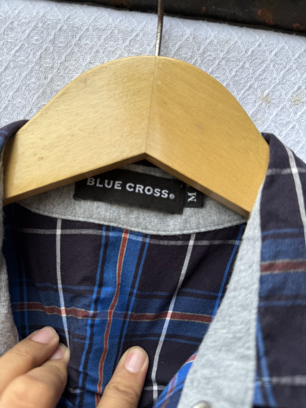 Beauty Beast Blue Cross Plaid Button Shirt Size US M / EU 48-50 / 2 - 5 Thumbnail
