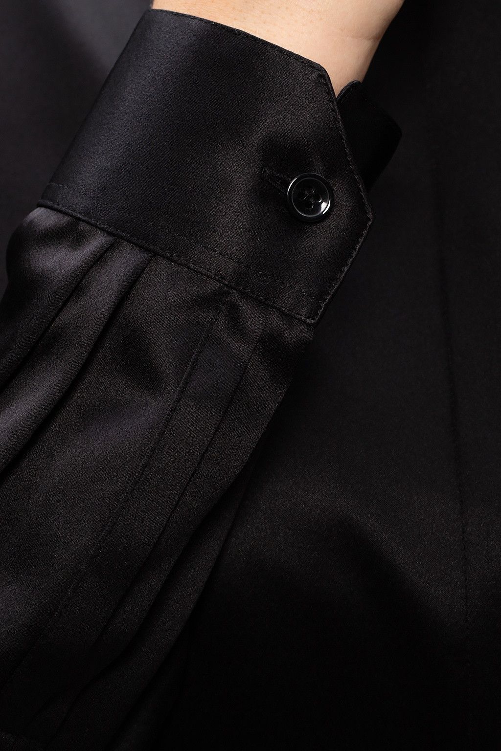 Saint Laurent Paris o1s1wg111224 Oversized Shirt in Black Size M / US 6-8 / IT 42-44 - 3 Thumbnail