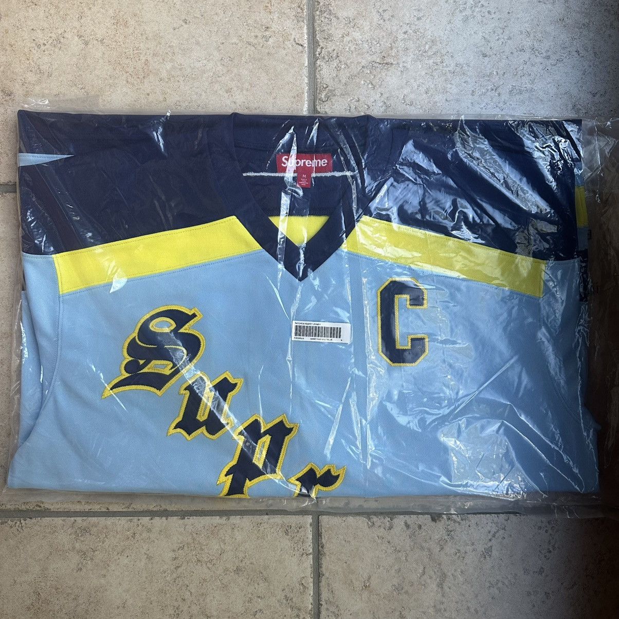 Supreme Fire & Ice Hockey Jersey Light Blue Size Medium