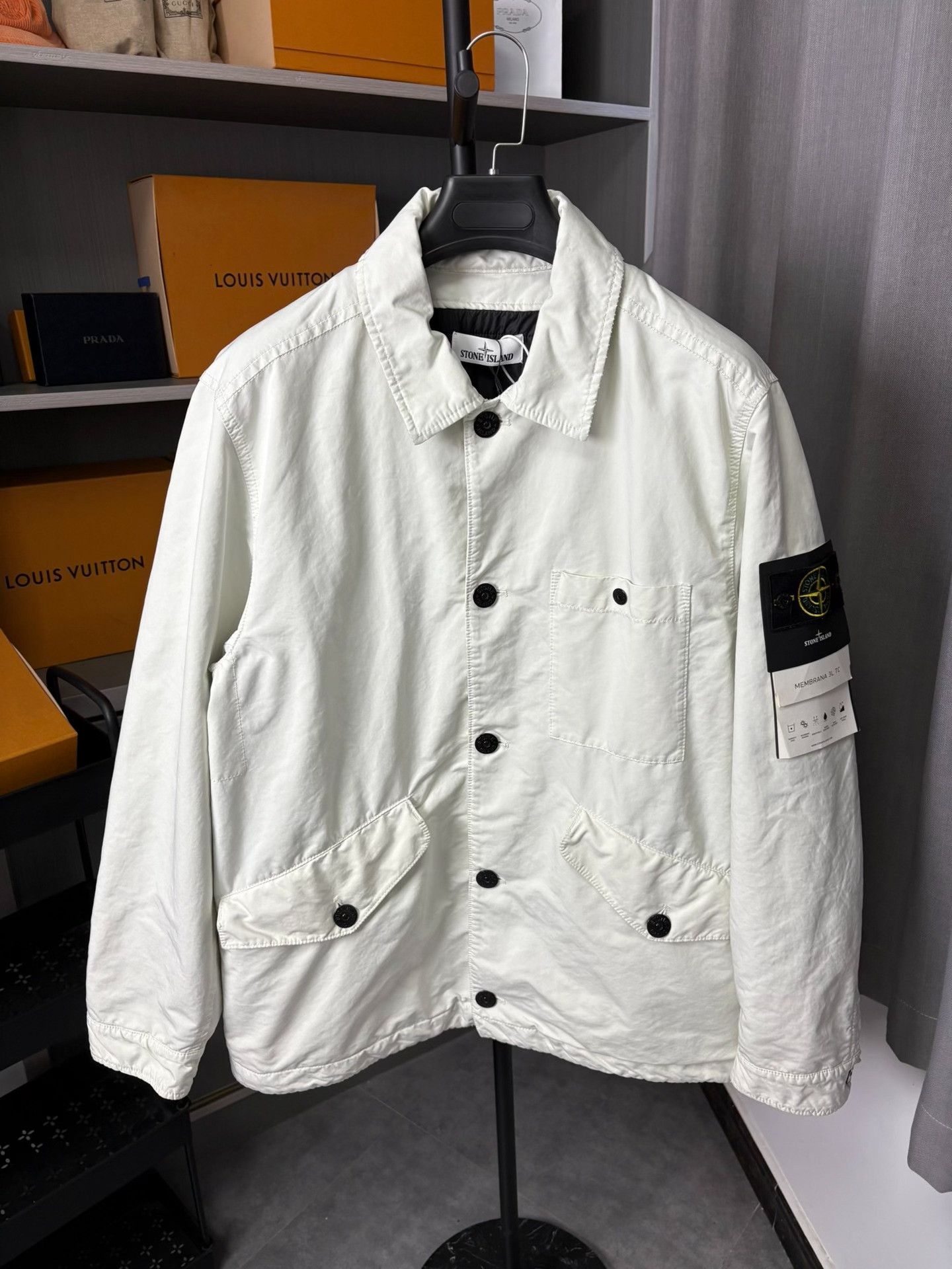 Stone Island Stone Island Cotton White Heavy Coat XL Men Size US XL / EU 56 / 4 - 1 Thumbnail