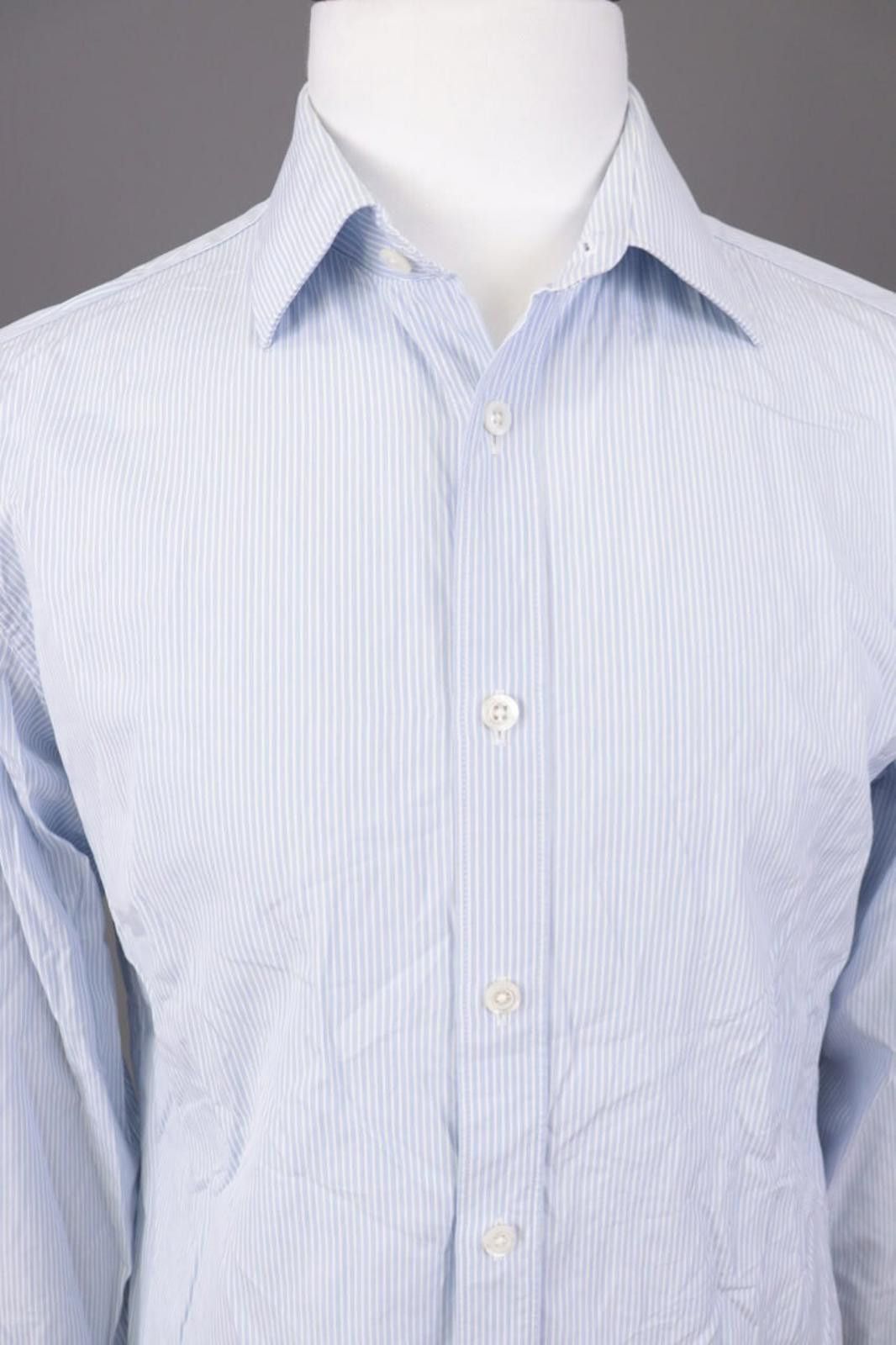 Gieves & Hawkes Gieves & Hawkes Blue Pinstripe Dress Shirt Size 41 / 16 Size US M / EU 48-50 / 2 - 4 Thumbnail