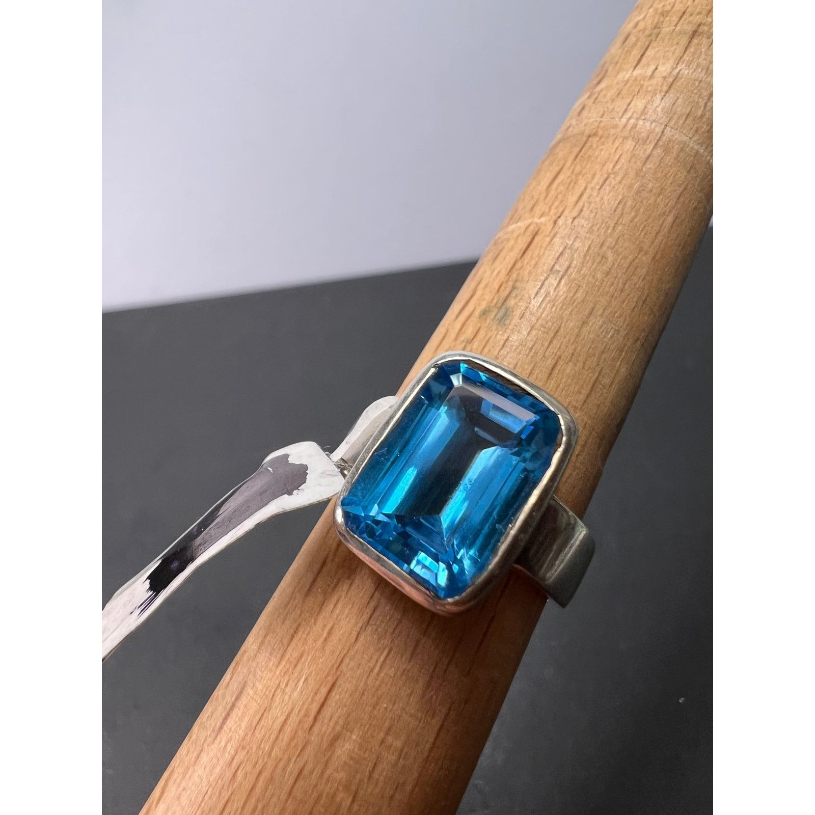 Other NEW Swiss blue topaz sterling silver ring size 10 Size ONE SIZE - 8 Thumbnail