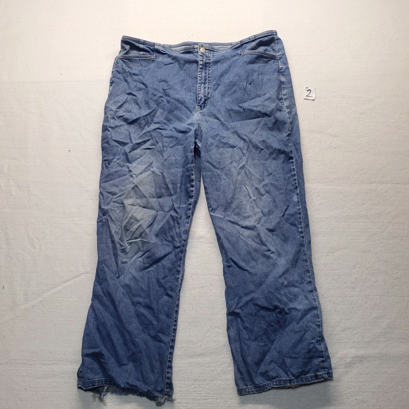 Vintage Taylor Brooke Jeans Women Adult 18 Blue Denim Stretch Straight Waist Regular PANTS 18 Womens Size 40" / US 18 - 2 Thumbnail