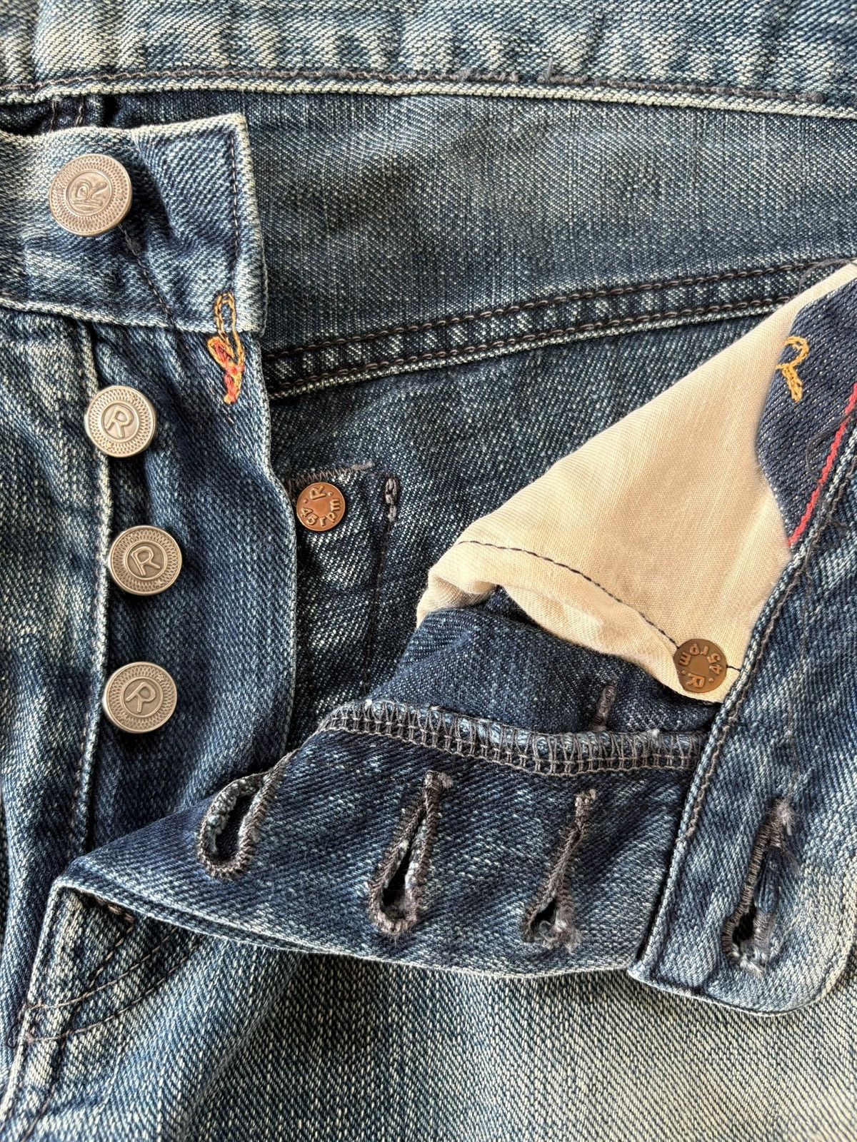 45rpm Vintage Japanese 45Rpm Mud Wash Loose Jeans Size US 31 - 8 Thumbnail