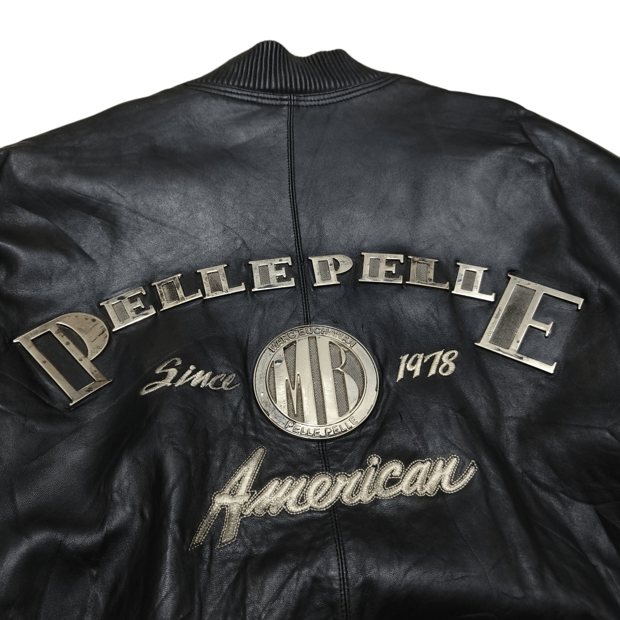 Marc Buchanan Vintage Pelle Pelle Marc Buchanan MB Metal Leather Jacket Size US M / EU 48-50 / 2 - 5 Thumbnail
