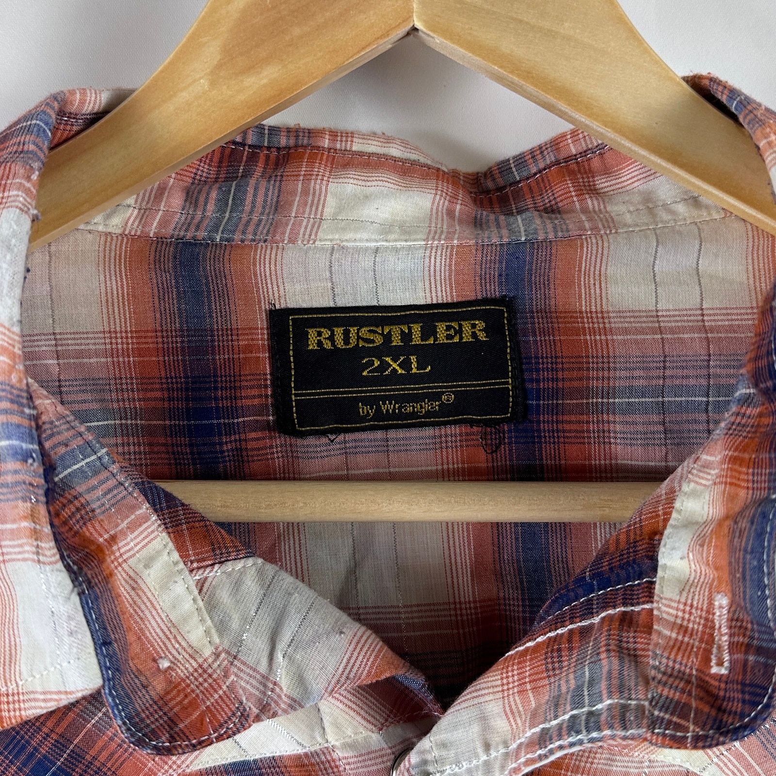 Rustler Vintage Western Plaid Pearl Snap Shirt Size US XXL / EU 58 / 5 - 5 Thumbnail