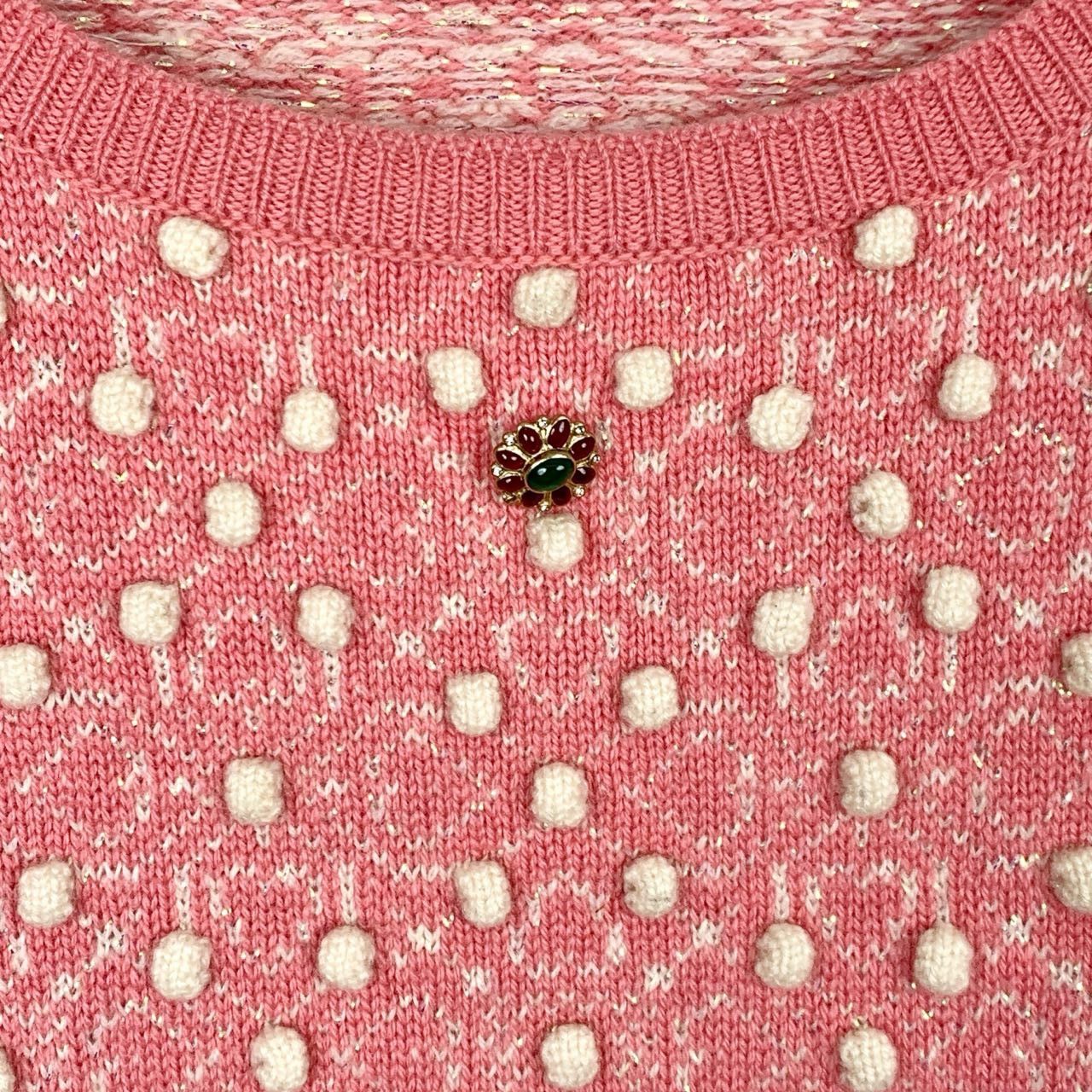 Chanel Chanel Knitwear Pink Gem-Tweed Cashmere Sweater (Size L) Size L / US 10 / IT 46 - 6 Thumbnail