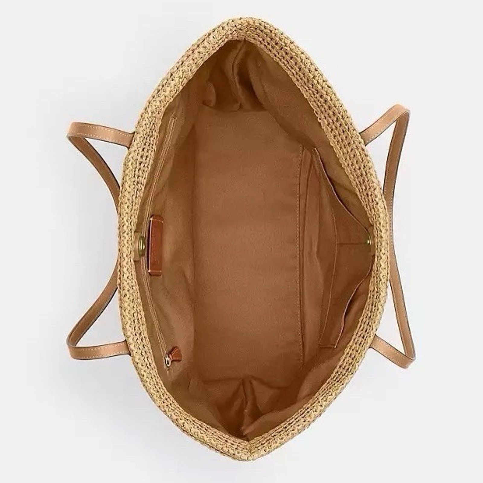 Coach NWT COACH Straw leather City Tote Bag CBG87 Im/Honey Brown Size ONE SIZE - 10 Thumbnail