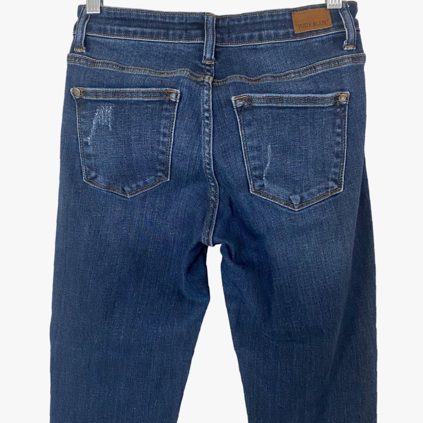 Denime Judy Blue Jeans Women's Size 26 Blue Slim Fit Mid-Rise Distressed Tapered Size 26" / US 2 / IT 38 - 6 Thumbnail