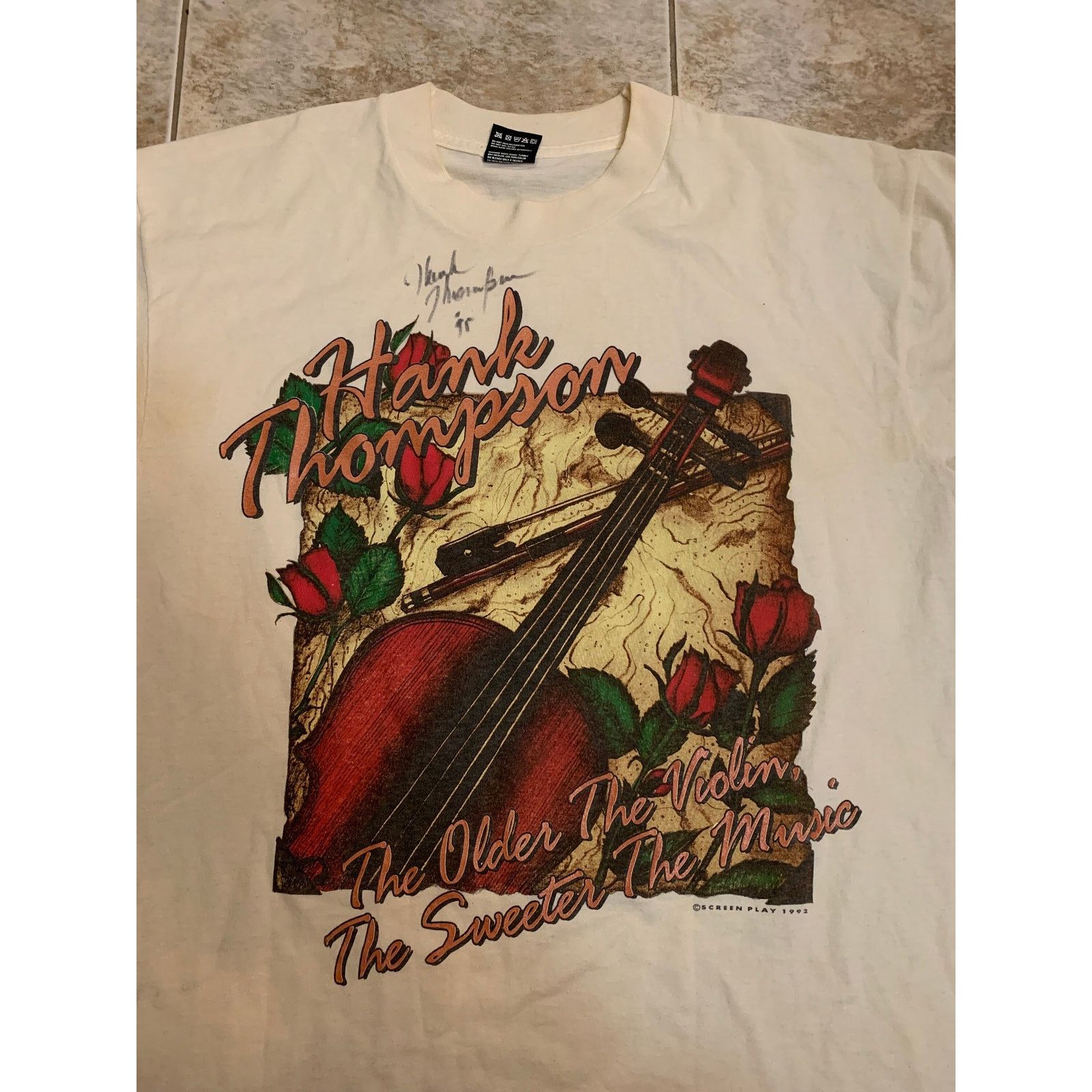 Other Vintage hank thompson autographed T shirt size large Size US L / EU 52-54 / 3 - 2 Thumbnail