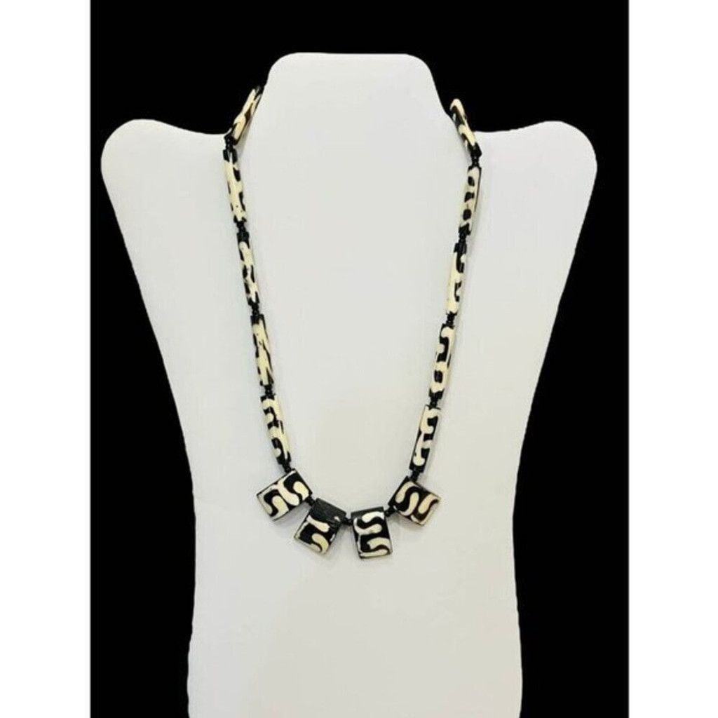 Other African Batik Bone Tribal Beads Statement Necklace Size ONE SIZE - 1 Thumbnail