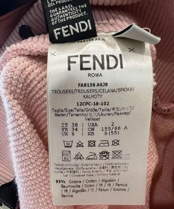 Fendi FENDI Pink Cotton Casual Pants for Women . Size 23" - 5 Thumbnail