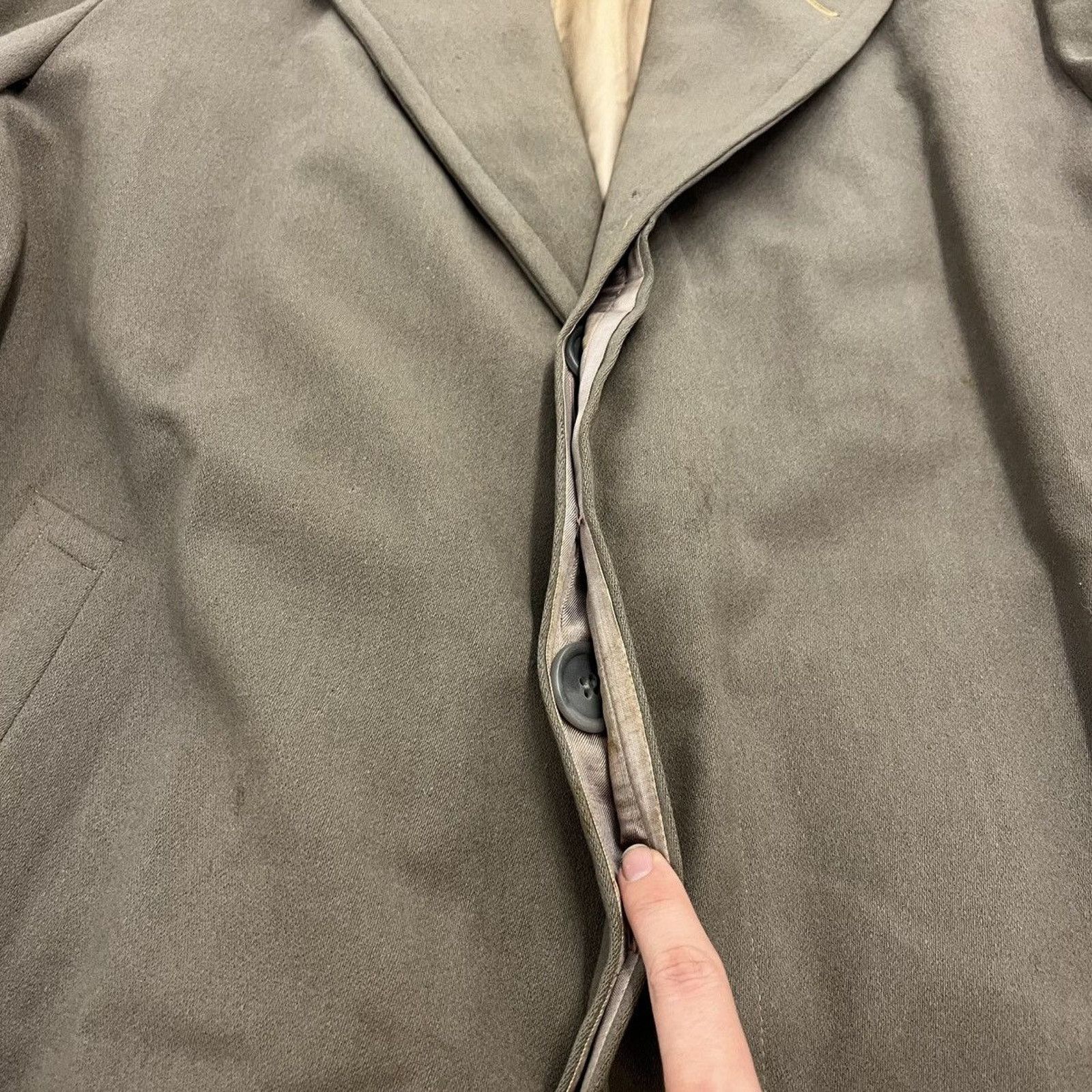 Other Vintage 40s 50s Beige Wool Long Overcoat Size US XL / EU 56 / 4 - 4 Thumbnail