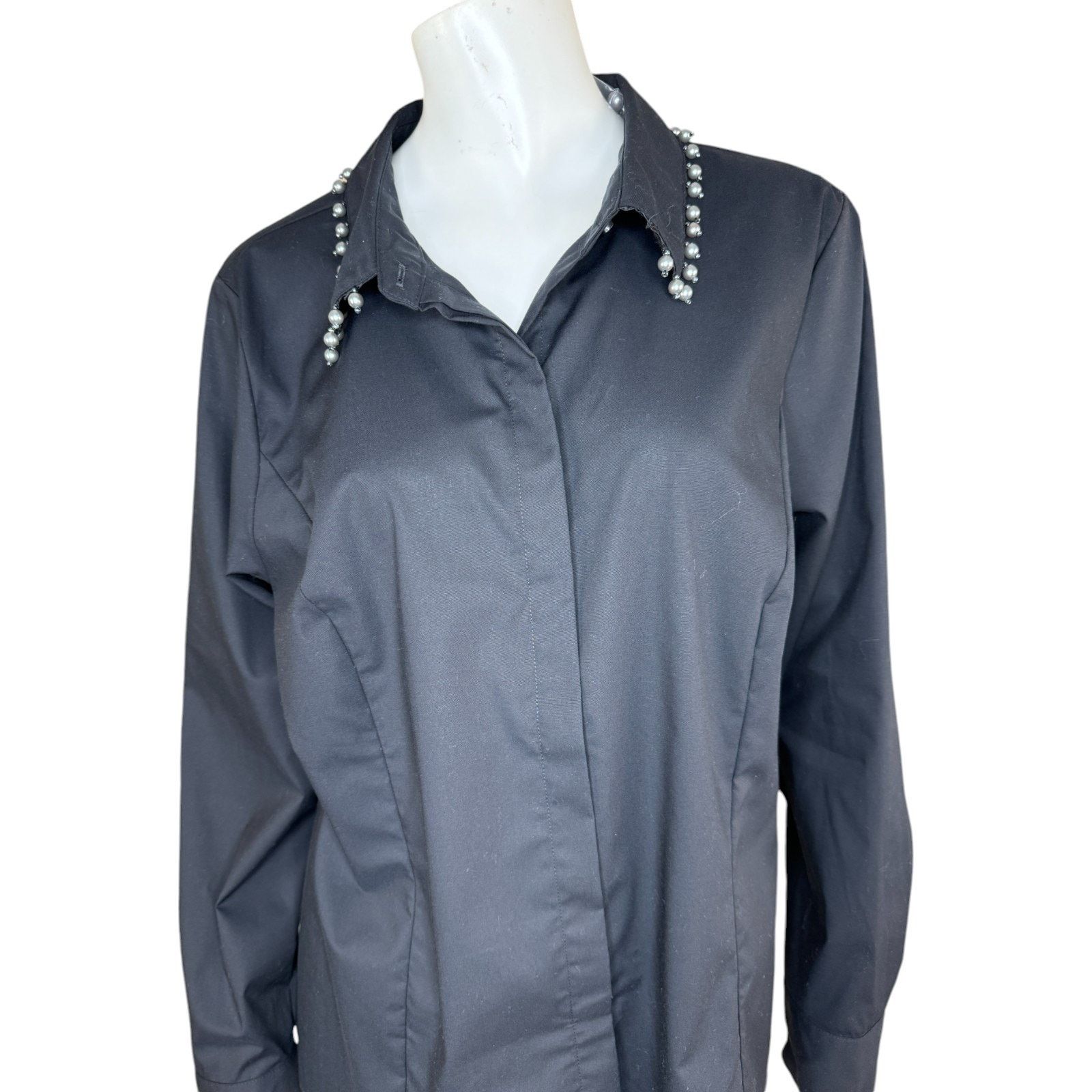 Other BEAUTIFUL by Lawrence Zarian Hidden Placket Poplin Shirt Size L / US 10 / IT 46 - 3 Thumbnail