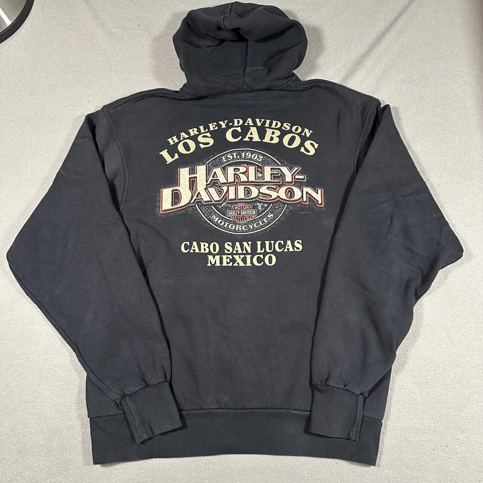 Harley Davidson Harley Davidson quarter zip hoodie faded black graphic Size US XL / EU 56 / 4 - 2 Thumbnail