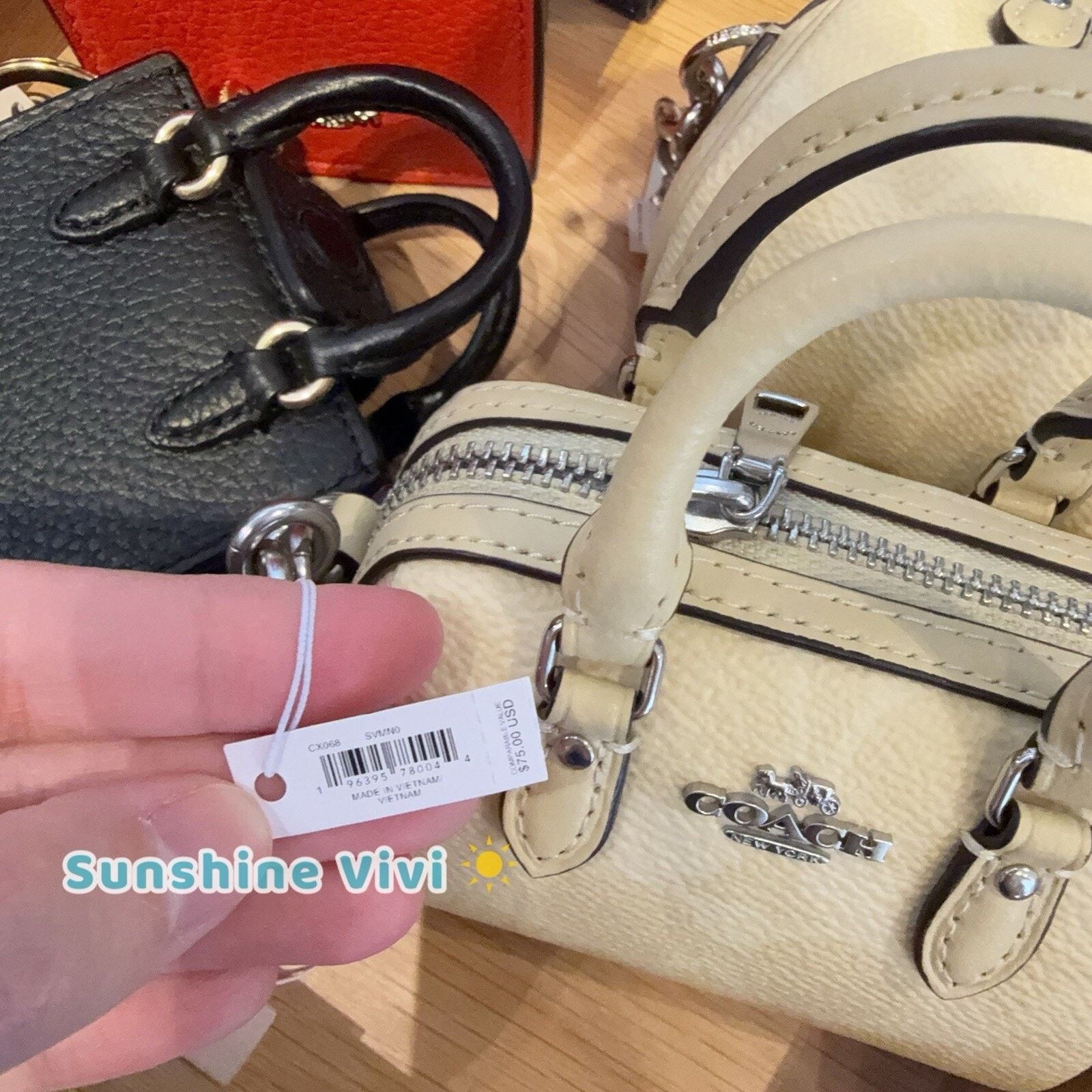 Coach NWT COACH Mini Rowan Bag Charm CX068 Silver /Hay Size ONE SIZE - 5 Thumbnail