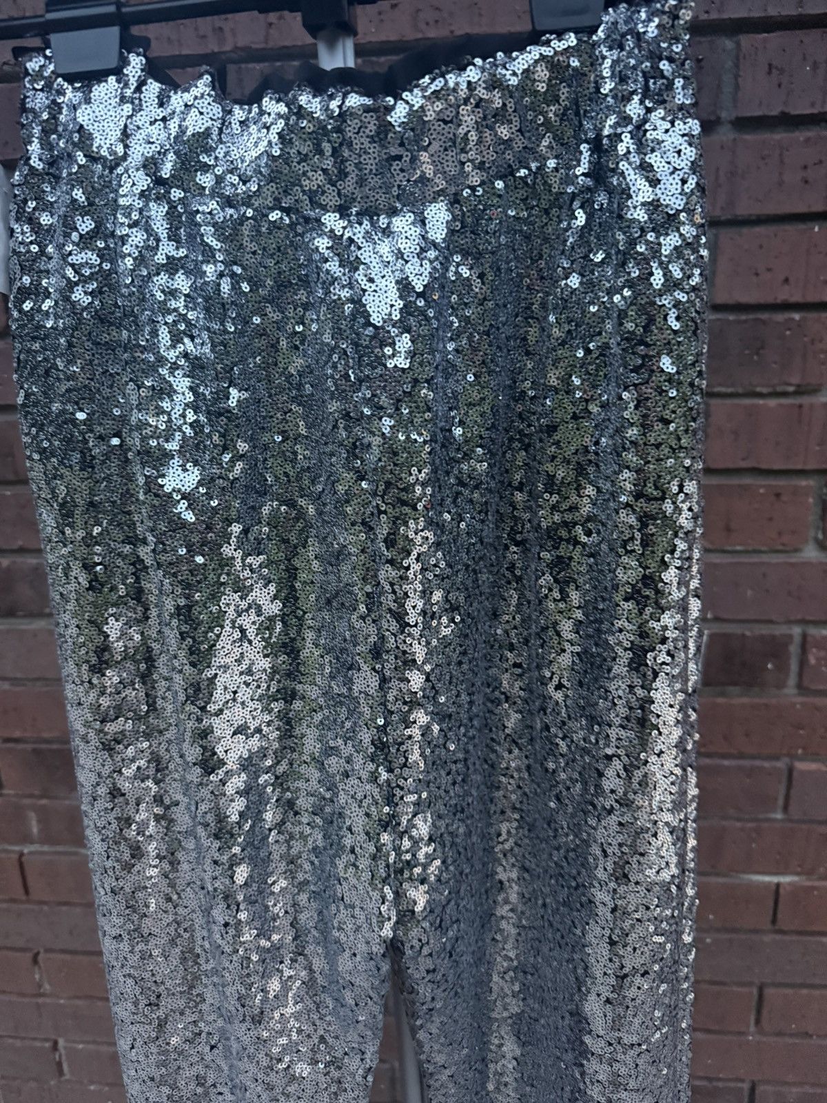 Other Glam Hazel Sequin Joggers Sliver Black Pants Women Medium Size 26" / US 2 / IT 38 - 6 Thumbnail