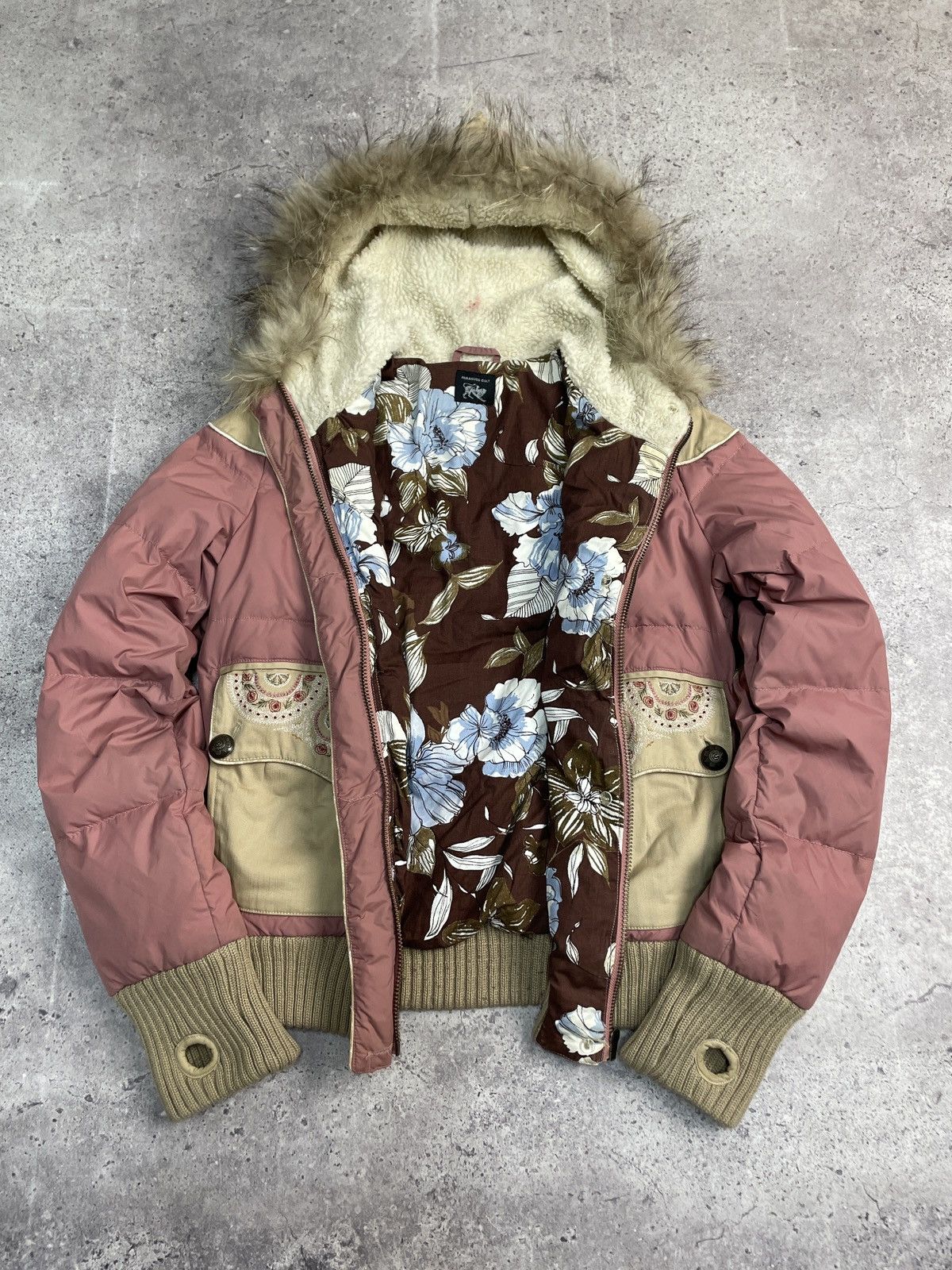 Le Grande Bleu (L.G.B.) Vintage Y2K Parasuco Cult Faux Fur Trim Girly Puffer Jacket Size S / US 4 / IT 40 - 7 Thumbnail