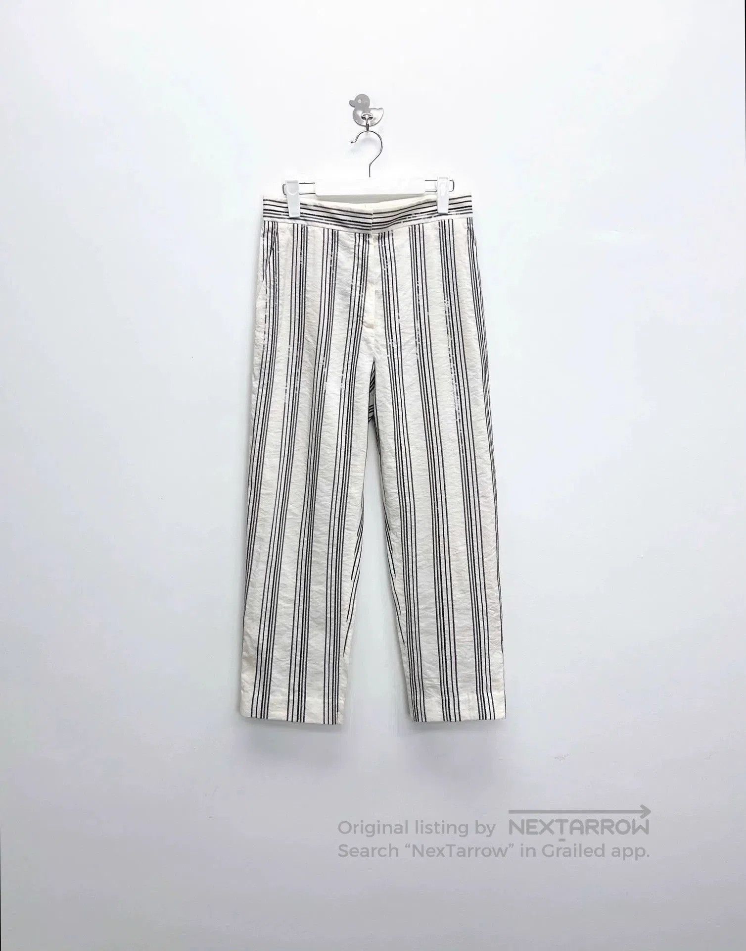 Brunello Cucinelli brunello cucinelli ivory striped casual pants. Size US 42 / EU 58 - 1 Thumbnail