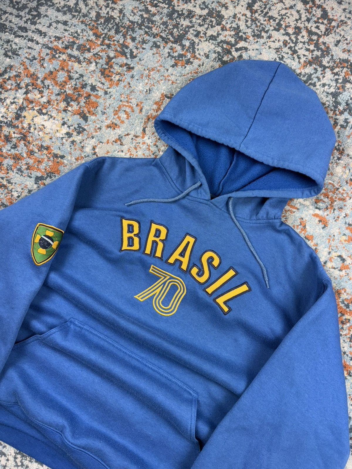 Vintage Vintage 90s Brasil spellout soccer football style hoodie Size US L / EU 52-54 / 3 - 3 Thumbnail