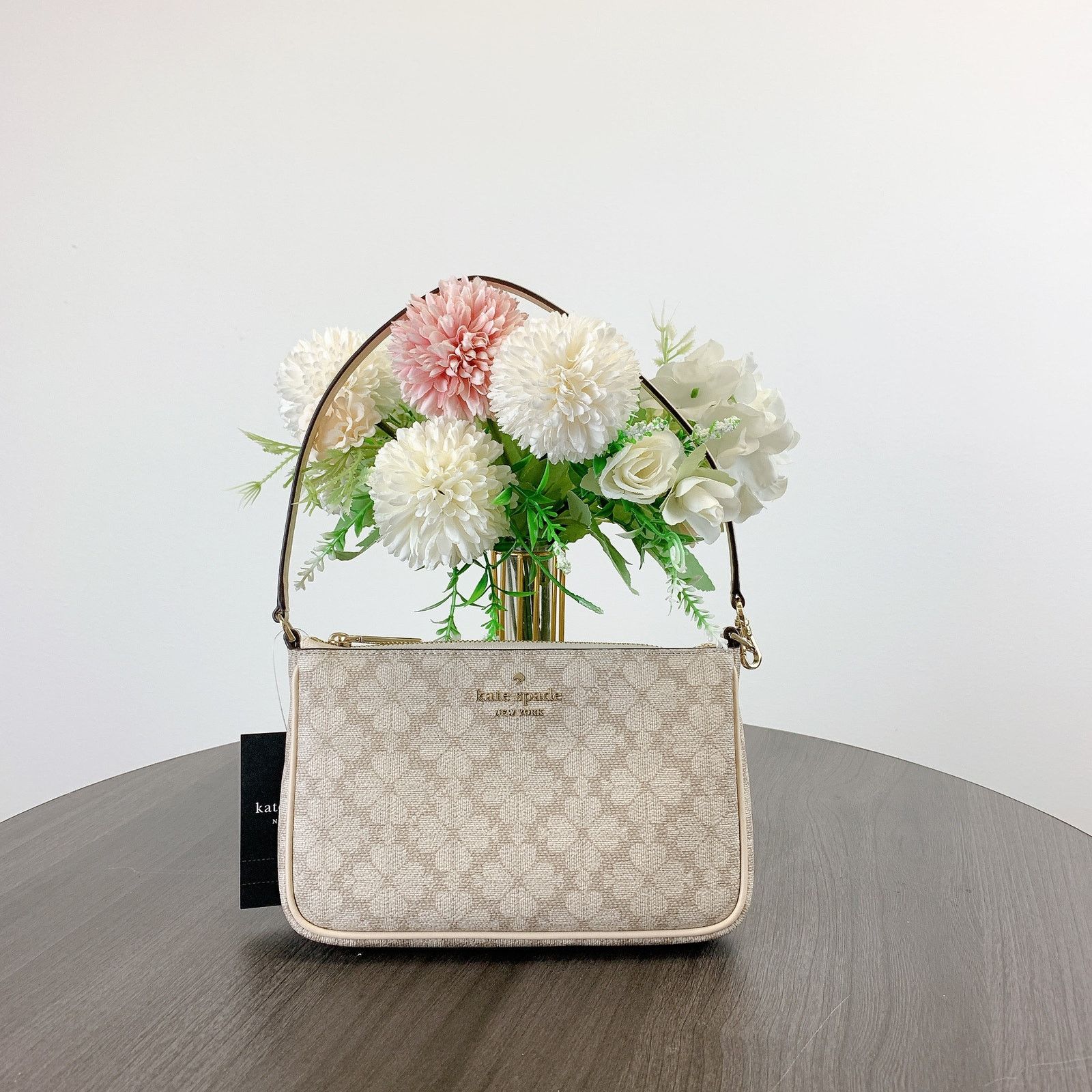 Kate Spade Kate spade KI378 Signature Spade Flower Wristlet Dark Beige Size ONE SIZE - 3 Thumbnail