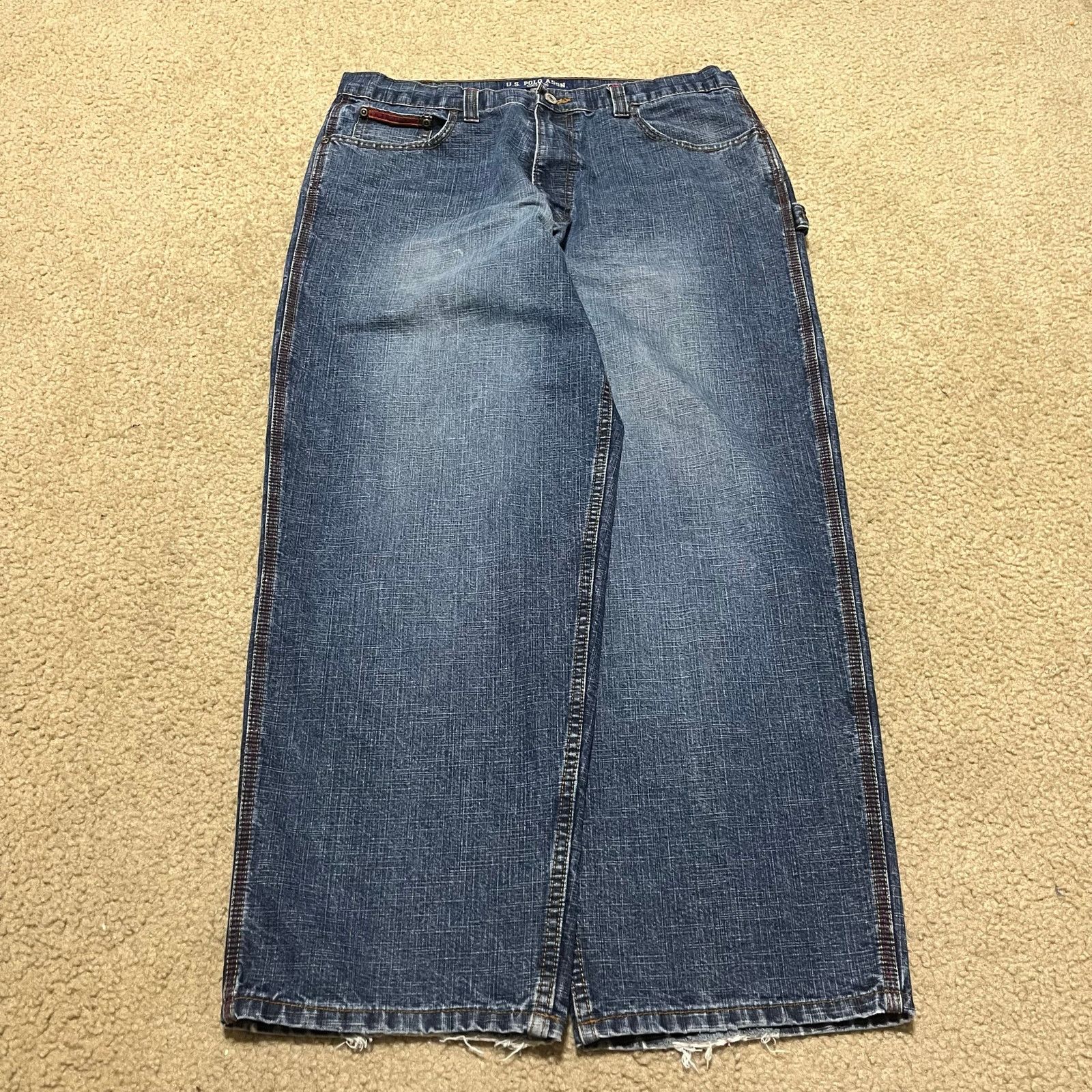 U.S. Polo Assn. U.S. Polo ASSN Y2K Baggy Acid Washed Wide Leg Blue Jeans Size US 36 / EU 52 - 1 Thumbnail