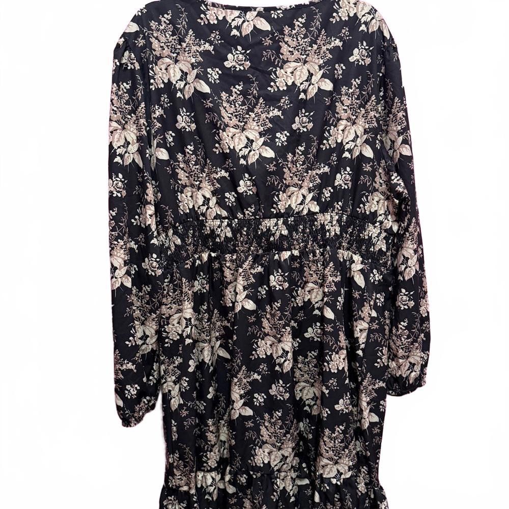 Designer Floral Print V-Neck Dress Size 4XL / US 24-26 - 2 Thumbnail