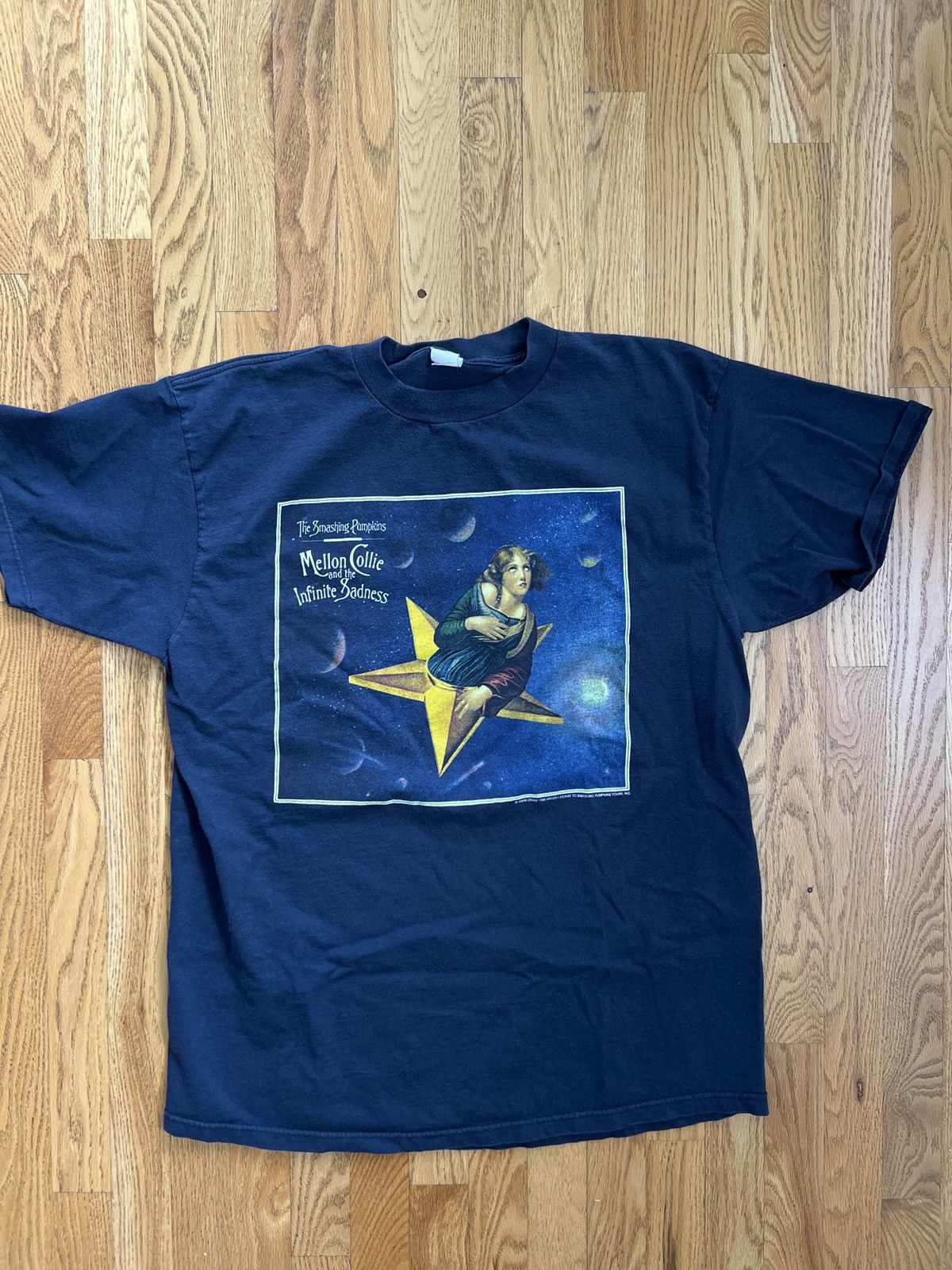 image of Vintage Smashing Pumpkins Shirt 1995 Mellon Collie in Blue, Men's (Size XL)