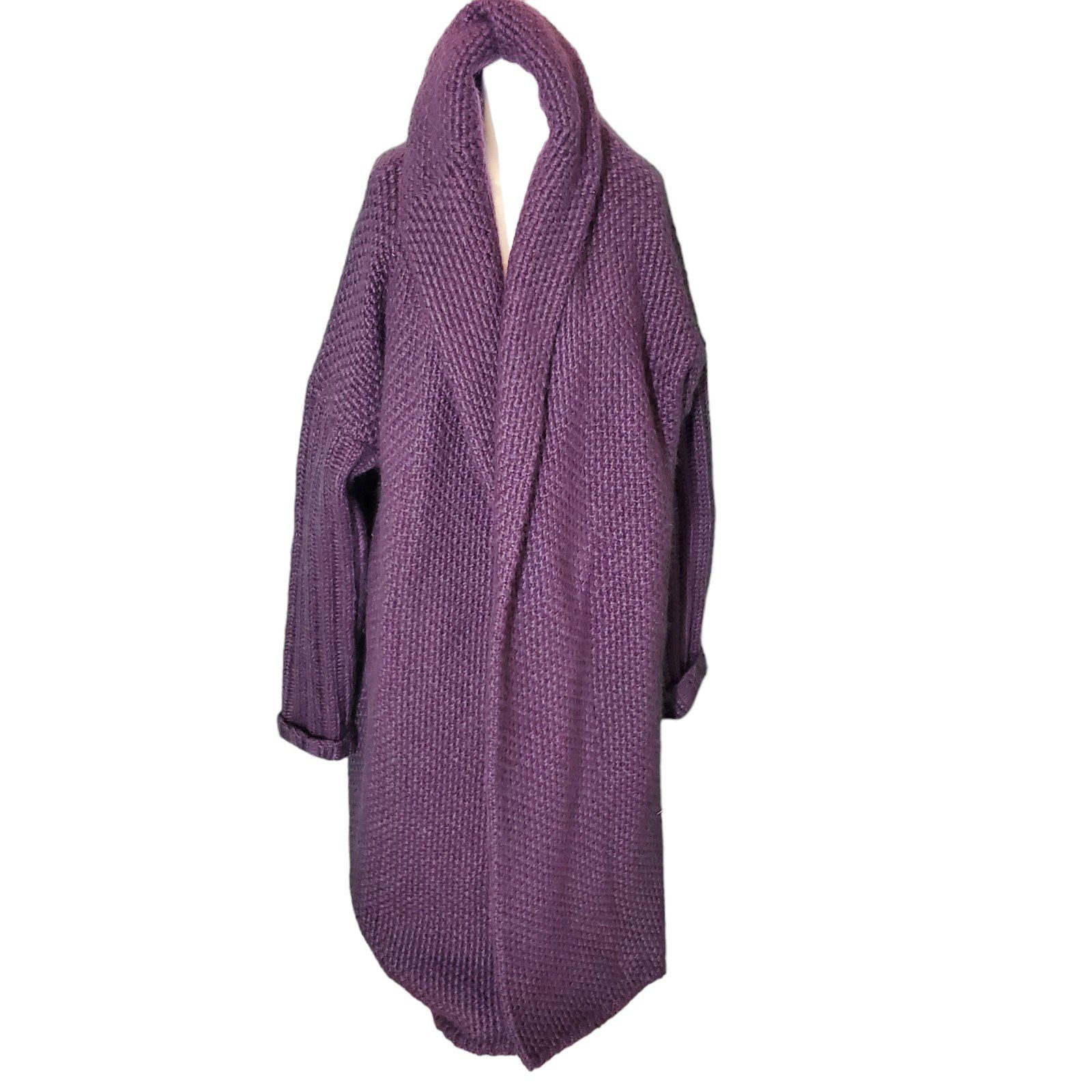 image of Haider Ackermann Purple VTG Mohair Wool Textured Coatigan S, Women's