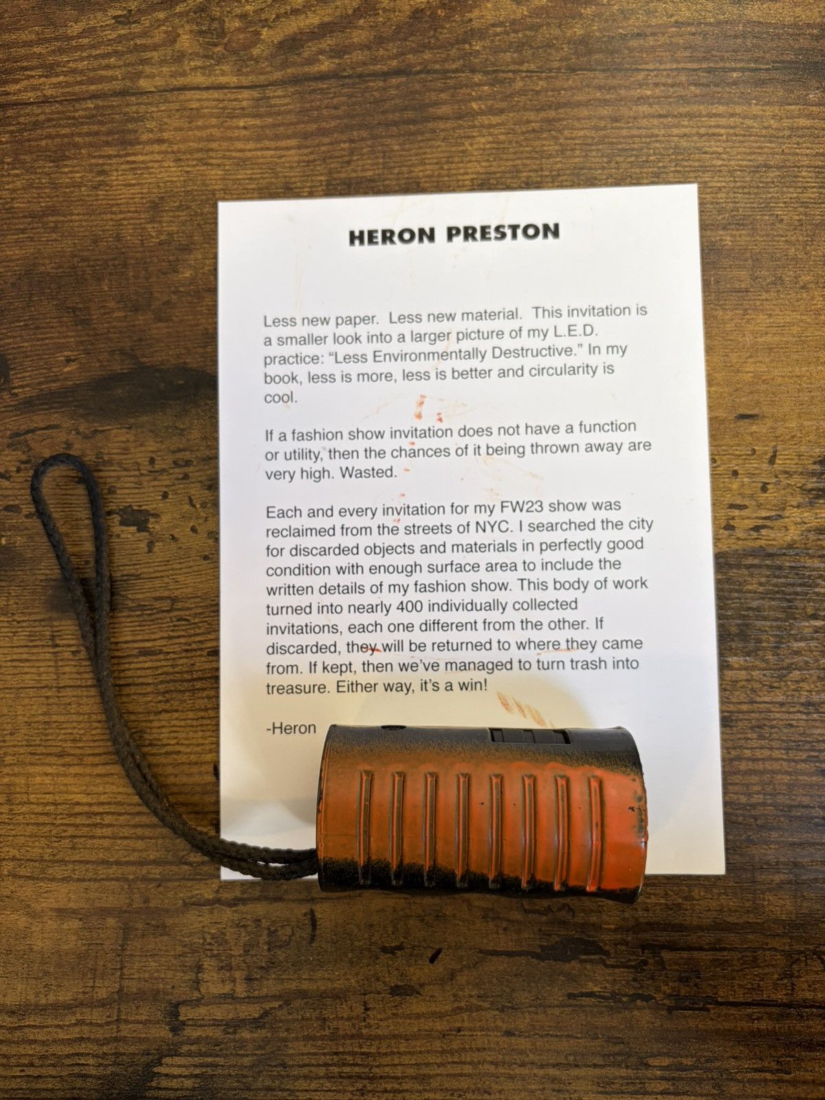 Heron Preston Heron Preston Fall Winter 2023 Show Invite Size ONE SIZE - 1 Thumbnail