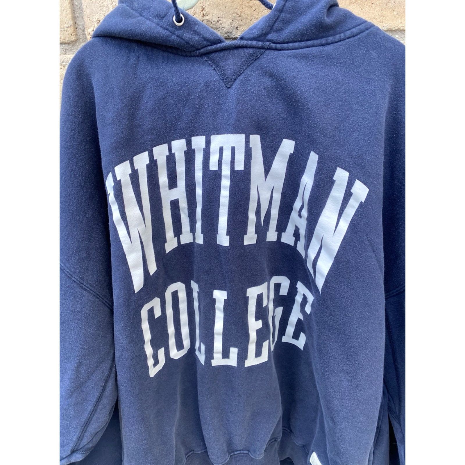 Vintage VINTAGE Gear For Sports Whitman College Hoodie Sweatshirt Navy Blue 2XL Mens Pullover Hooded Graphic Print Pockets Size US XXL / EU 58 / 5 - 4 Thumbnail