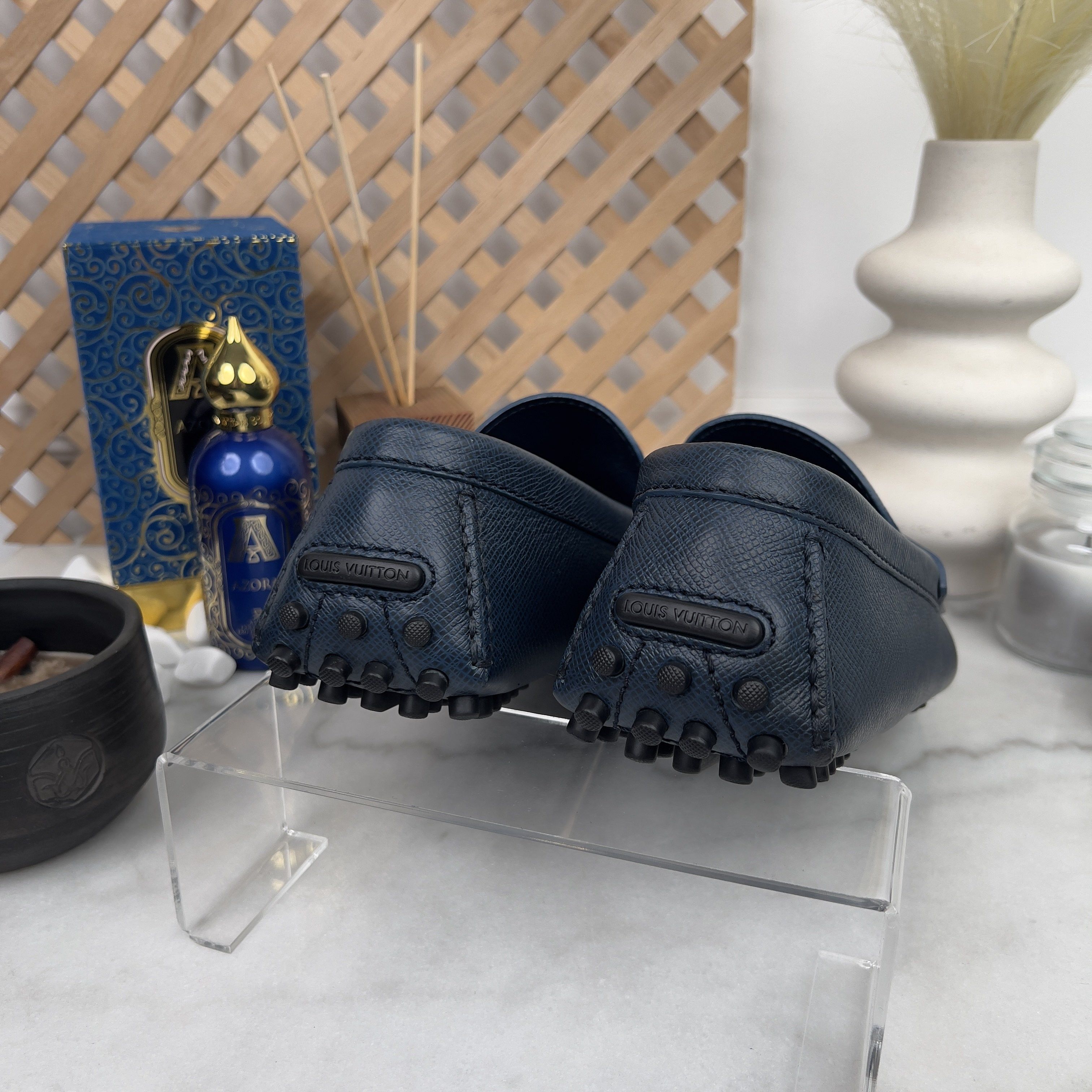 Louis Vuitton Hockenheim Moccasins Blue Taiga Leather Size US 9.5 / EU 42-43 - 9 Thumbnail