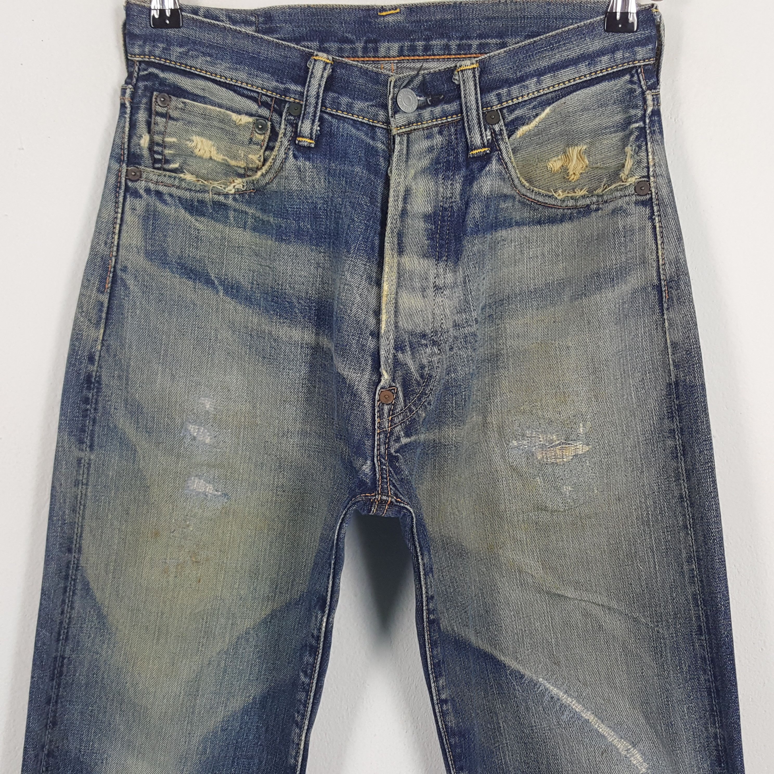 Evisu × Vintage Vintage Evisu Japan Selvedge Custom Art Daicock Denim Jeans Size US 27 - 5 Thumbnail