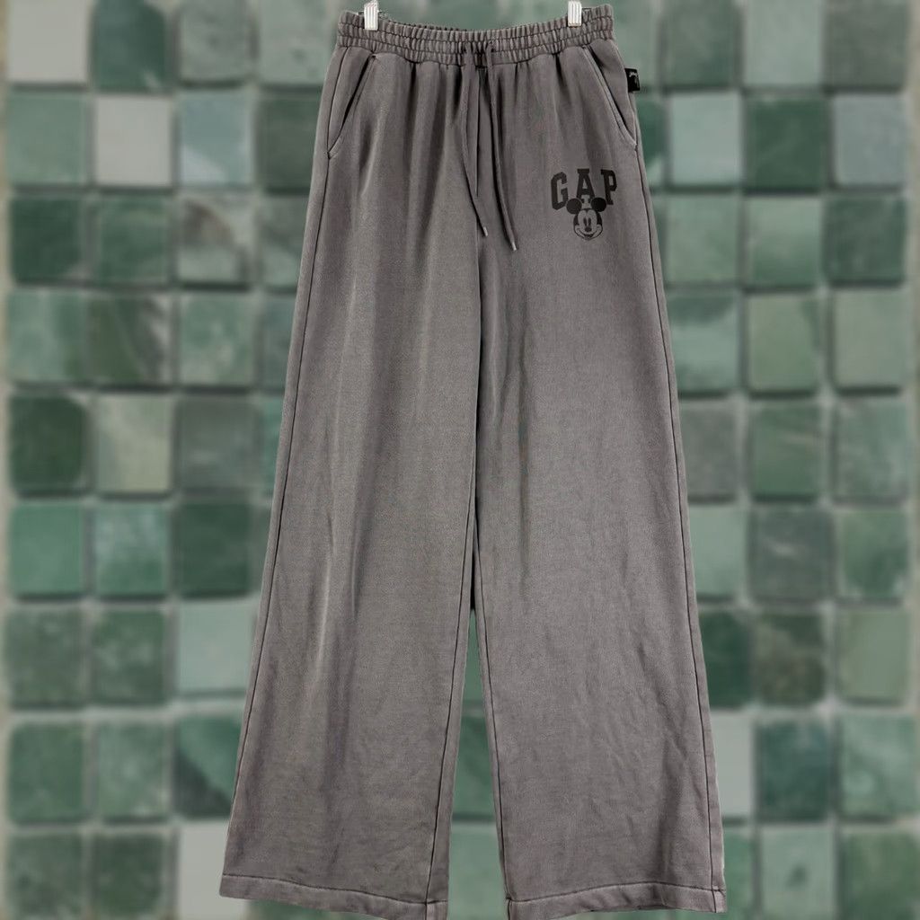 Gap Gap Disney Sweatpants Womens Small Gray Mickey Mouse Wide-Leg Joggers Pull On Size 28" / US 6 / IT 42 - 1 Thumbnail