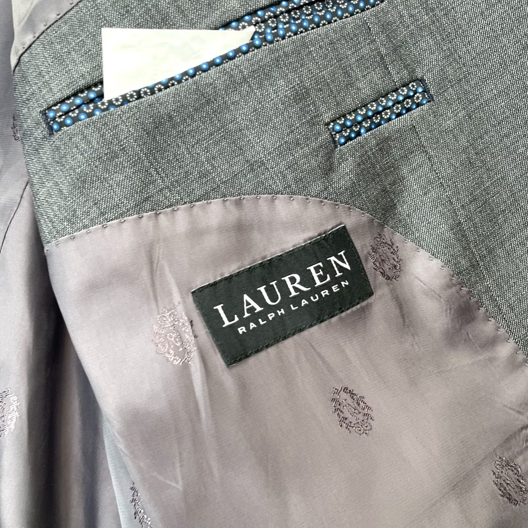 Ralph Lauren Lauren Ralph Lauren Jacket Blazer Mens 50L Gray Wool Stretch Lined Notch Lapel Four-Button 2-Button Front Regular Single-Breasted City Classic Tuxedo Size 50R - 4 Thumbnail
