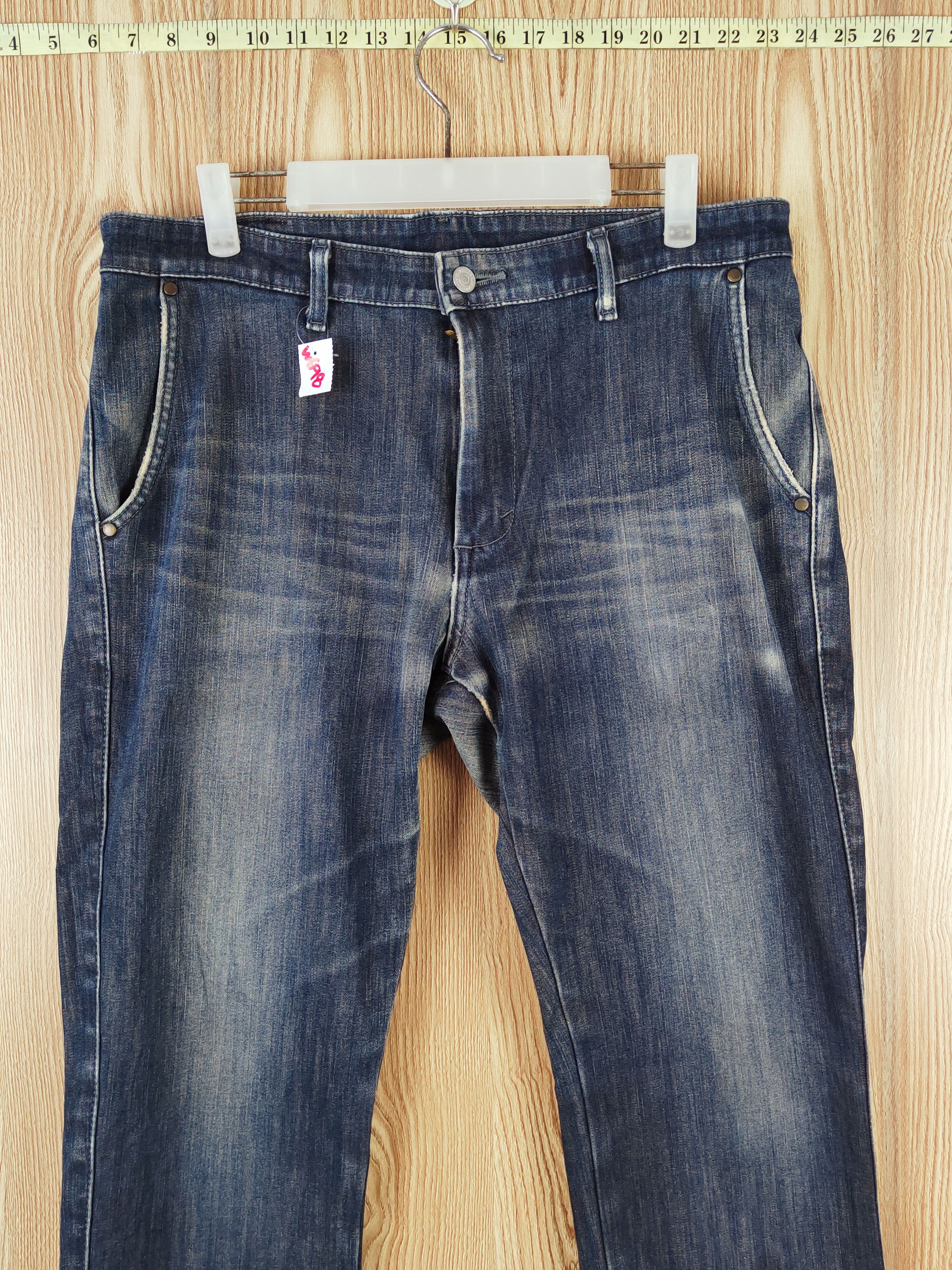 Edwin Edwin Dark Blue Distressed Ripped Jeans #W698 Size US 35 - 2 Thumbnail